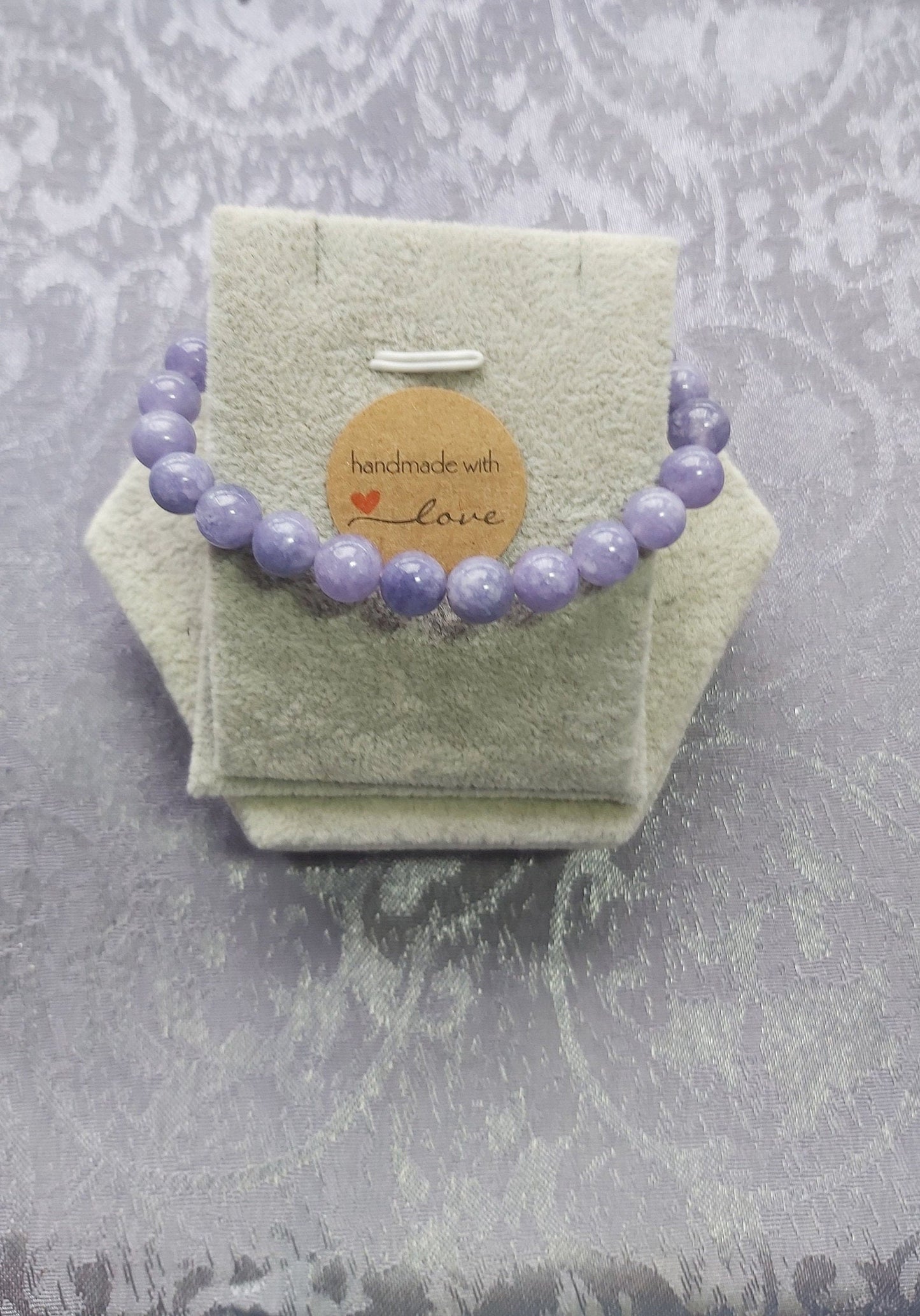 Handmade Crystal Gemstone Bracelet: Angelite, Amethyst, Aquamarine, Rose Quartz