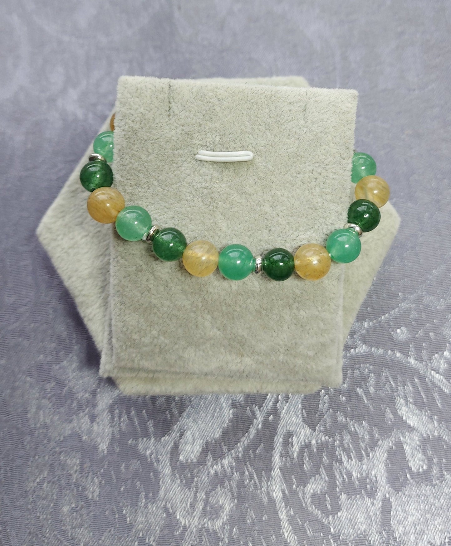 Handmade Citrine, Aventurine & Jade Crystal Bracelet: Good Luck, Abundance