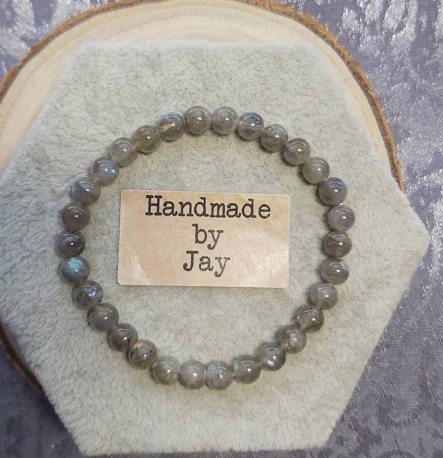 6mm Rainbow Moonstone Bracelet: Sterling Silver Crystal Healing Gemstone