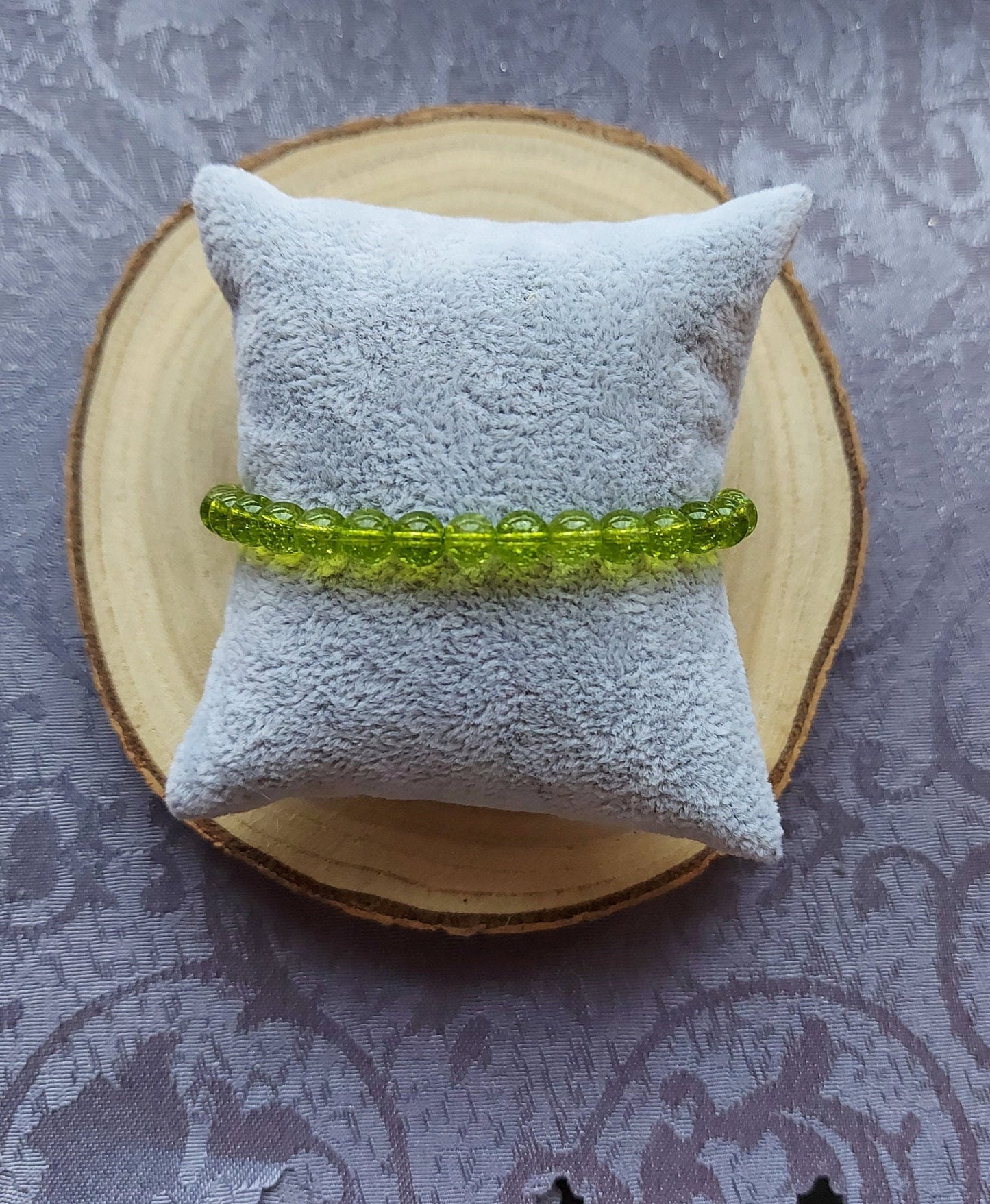 Handmade 6mm Peridot Sterling Silver Bracelet: Healing Crystal Jewelry