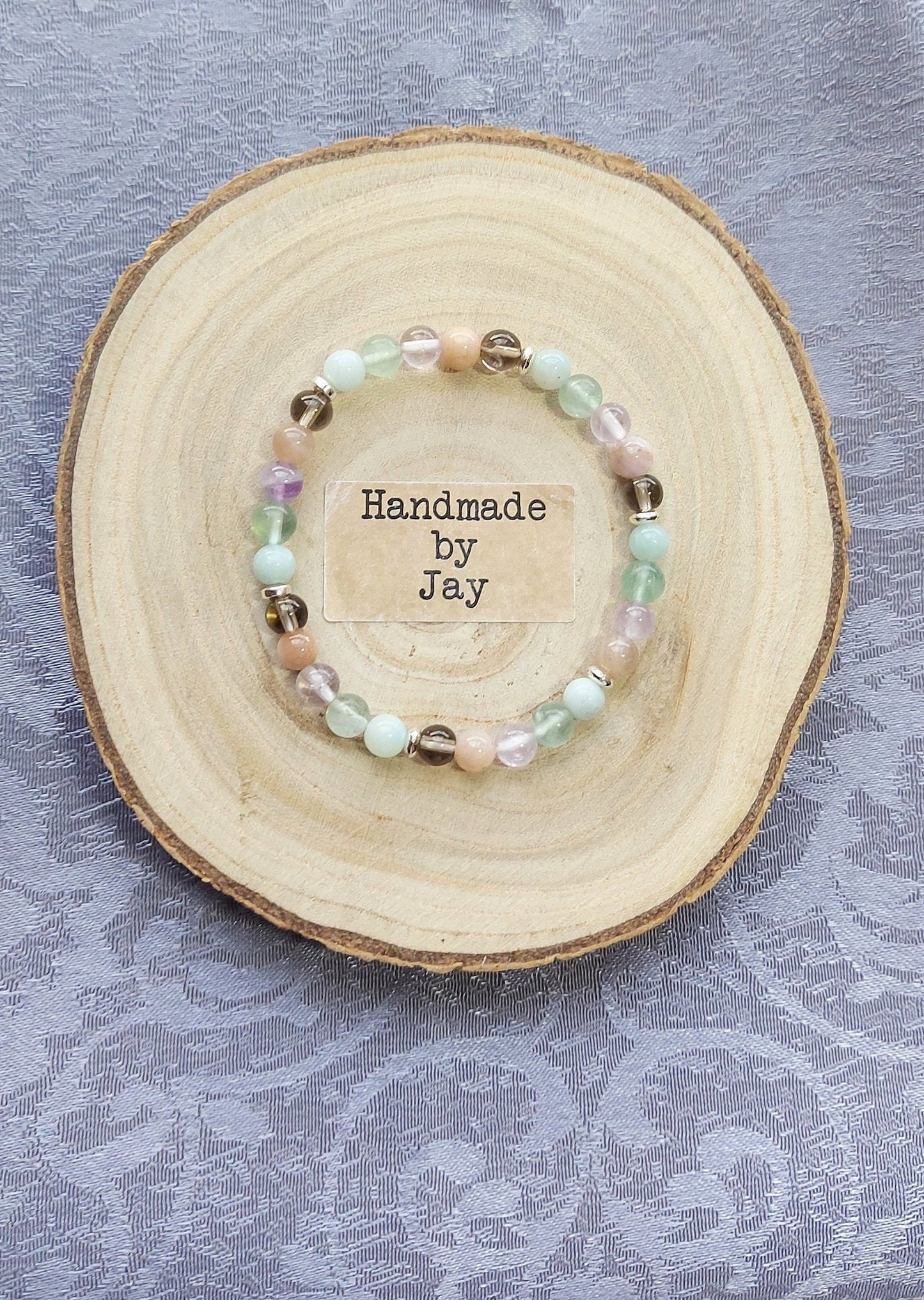 Chronic Fatigue, Fibromyalgia and Nerve Pain Crystal Gemstone Beaded Bracelet