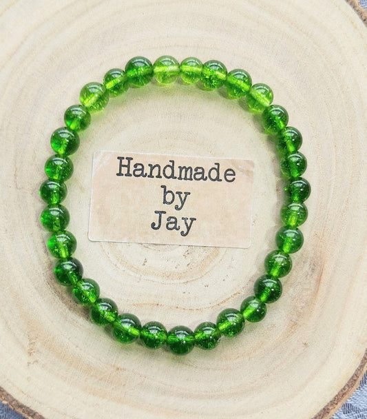 6MM Peridot for IBS, Immune, Digestion and Low Mood Support Crystal Healing Gemstone Bracelet Solar Plexus and Heart Chakra