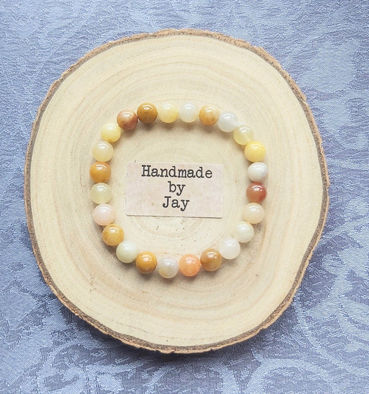 8mm Golden Topaz for Strength, Security and Motivation Crystal Healing Gemstone Beaded Crown Chakra Bracelet