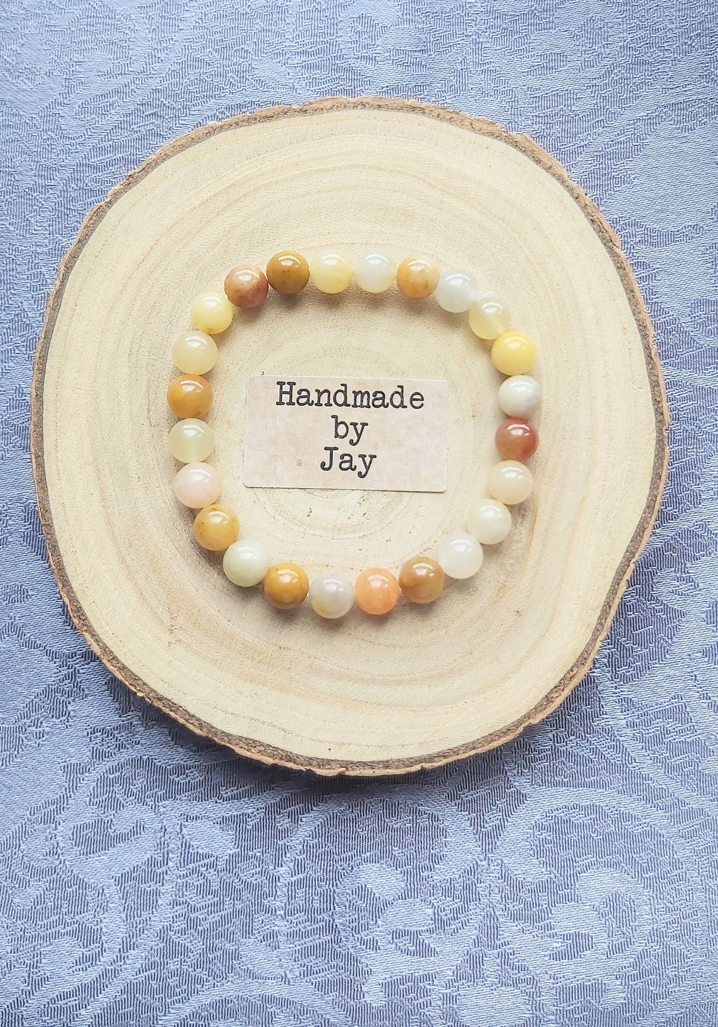 Golden Topaz Crystal Gemstone Beaded Bracelet