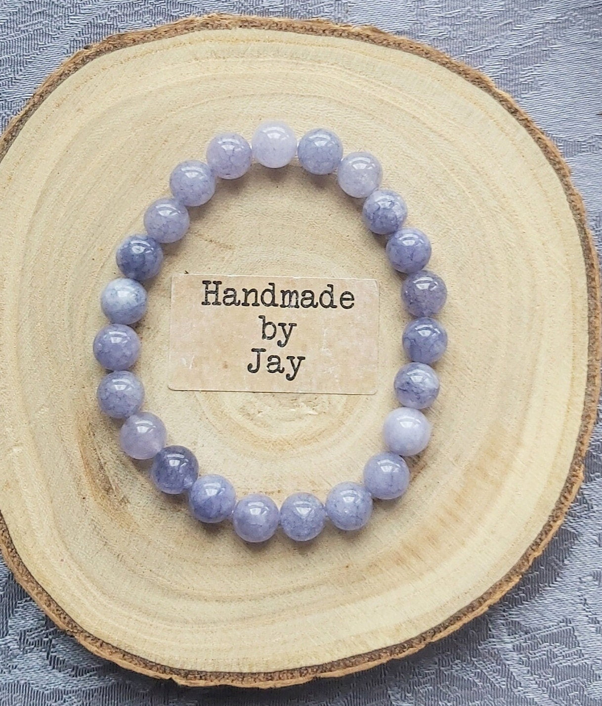Handmade Crystal Gemstone Bracelet: Angelite, Amethyst, Aquamarine, Rose Quartz