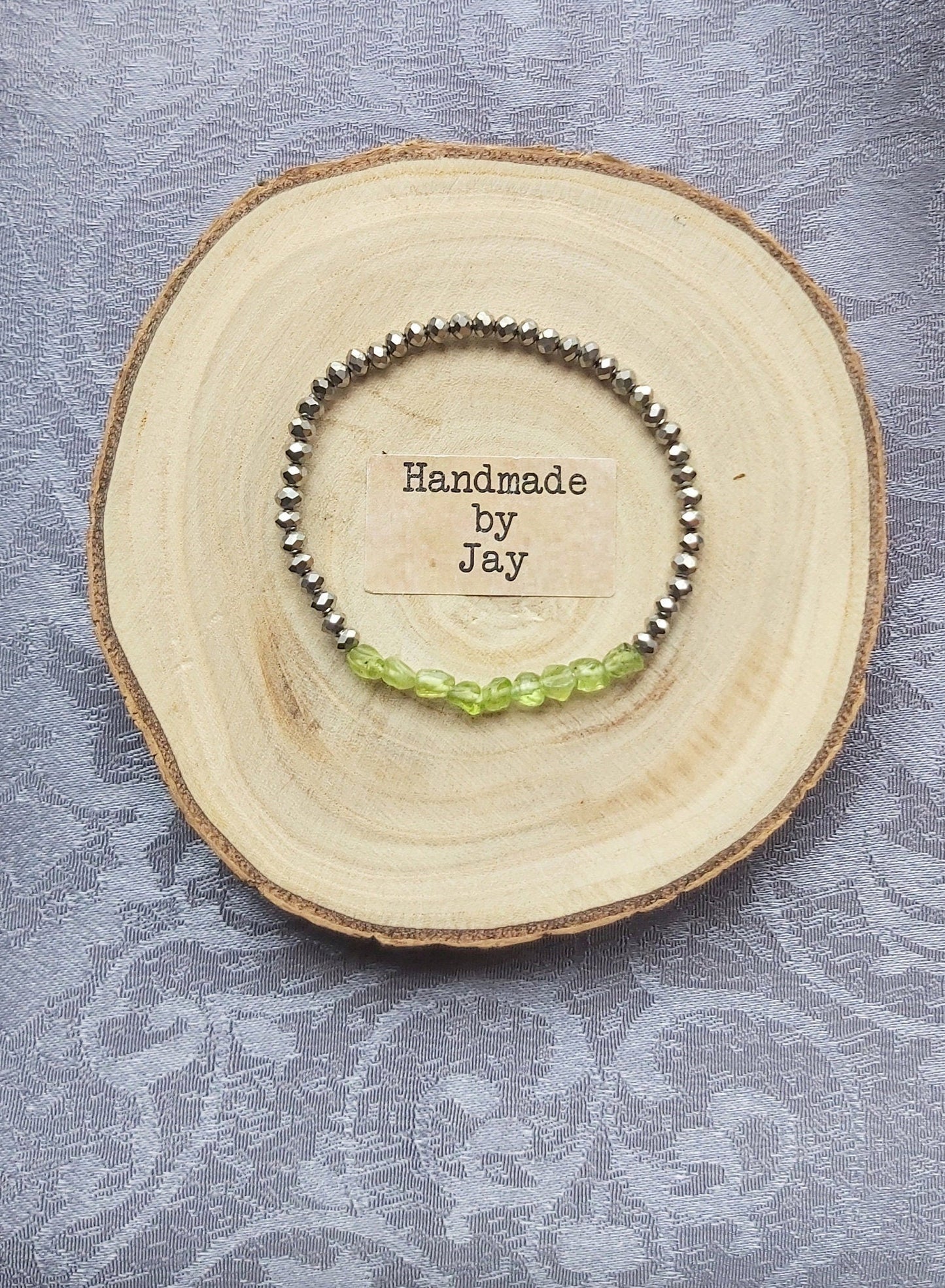 Hematite Peridot Bracelet: Natural Crystal Healing, Root Chakra