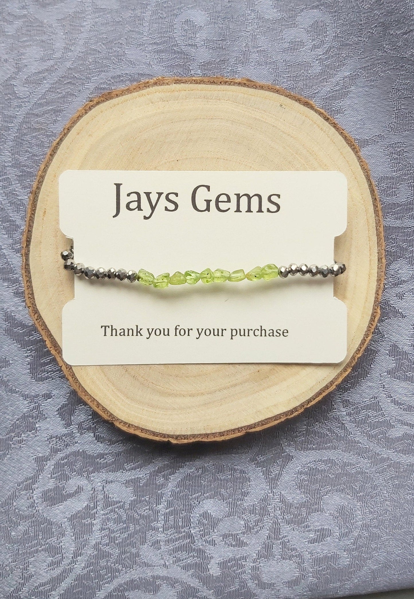 Hematite Peridot Bracelet: Natural Crystal Healing, Root Chakra