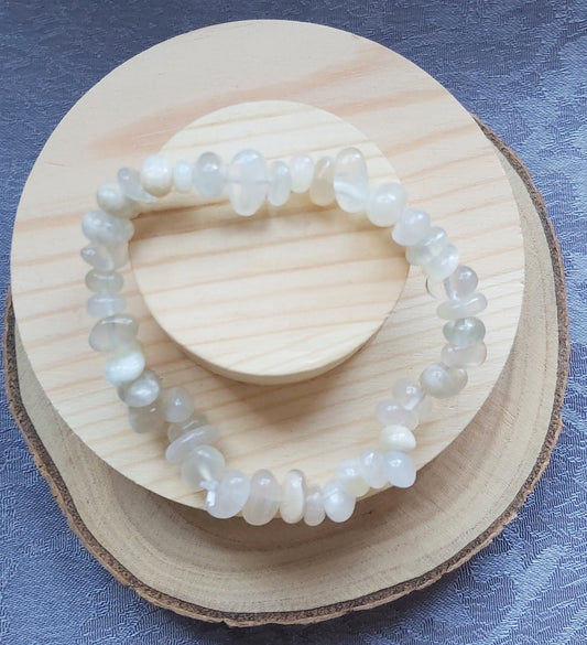 Natural Moonstone Crystal Healing Gemstone Bracelet Crown and Heart Chakras