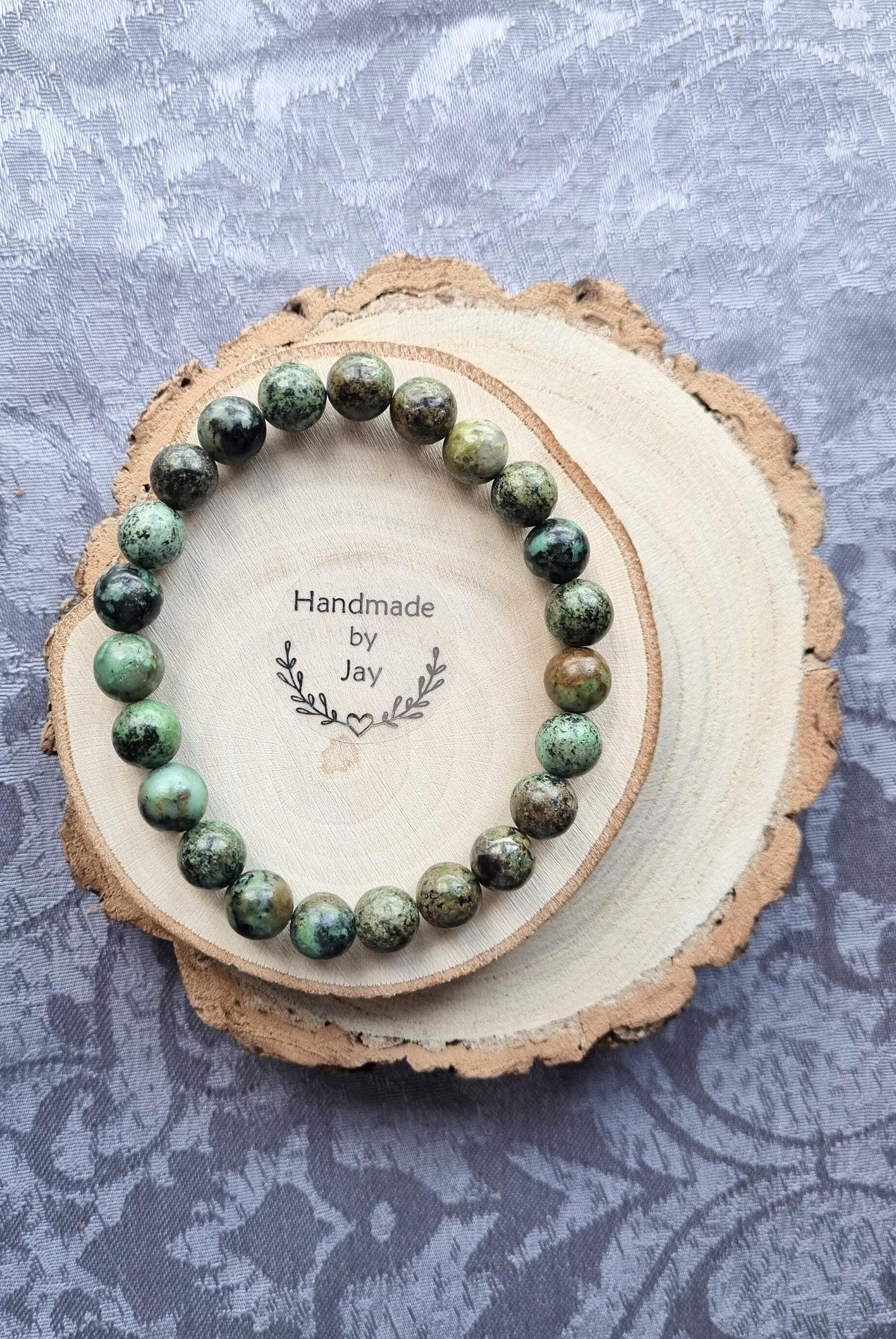 8mm Serpentine for Heart, Detox and Protection Crystal Gemstone Beaded Bracelet
