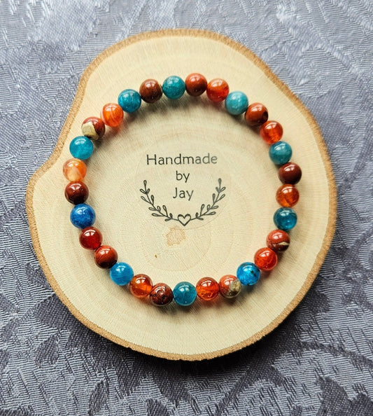 Fatigue, Motivation, Energy & weight Support Crystal Healing Gemstone Beaded Bracelet