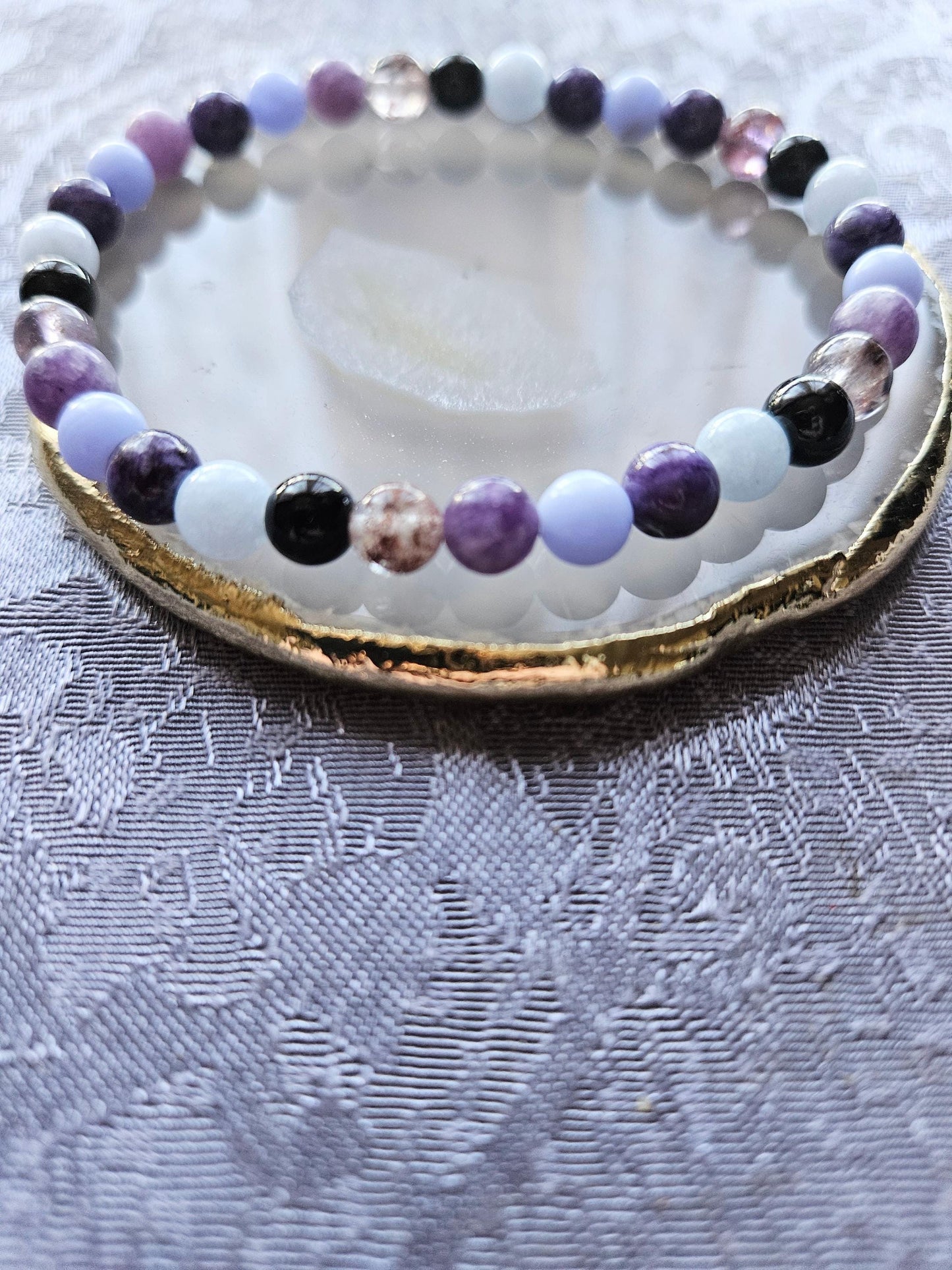 OCD and Anxiety Crystal Healing Gemstone Beaded Chakra Bracelet