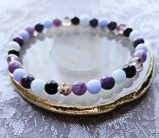 OCD and Anxiety Crystal Healing Gemstone Beaded Chakra Bracelet