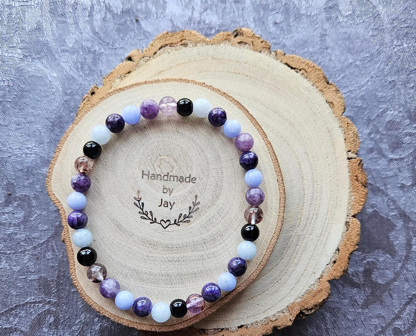 OCD and Anxiety Crystal Healing Gemstone Beaded Chakra Bracelet