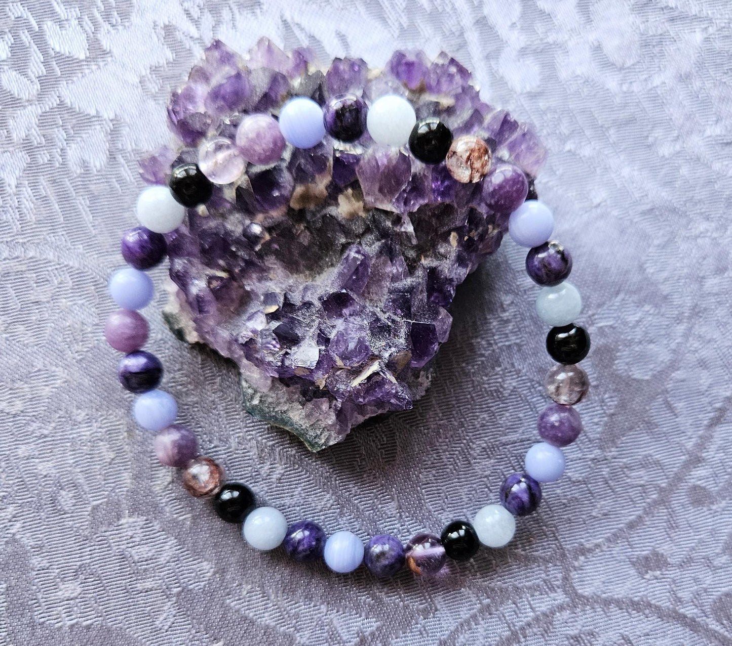 OCD and Anxiety Crystal Healing Gemstone Beaded Chakra Bracelet