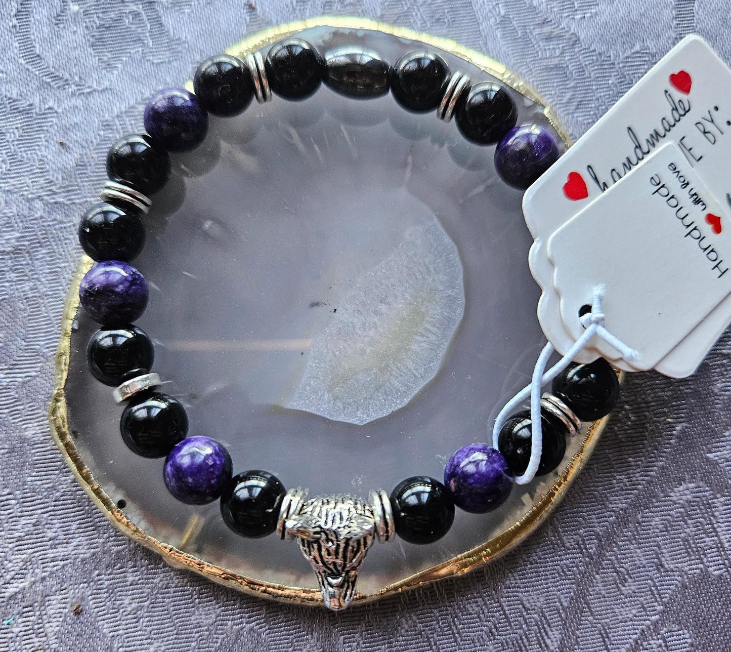 Mens Male Unisex ADHD and Anxiety Gemstone Bracelet