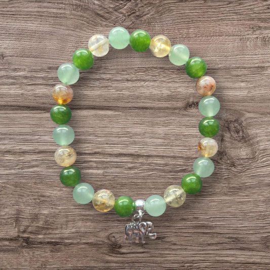Citrine Jade Aventurine Bracelet: Good Luck, Prosperity, Abundance