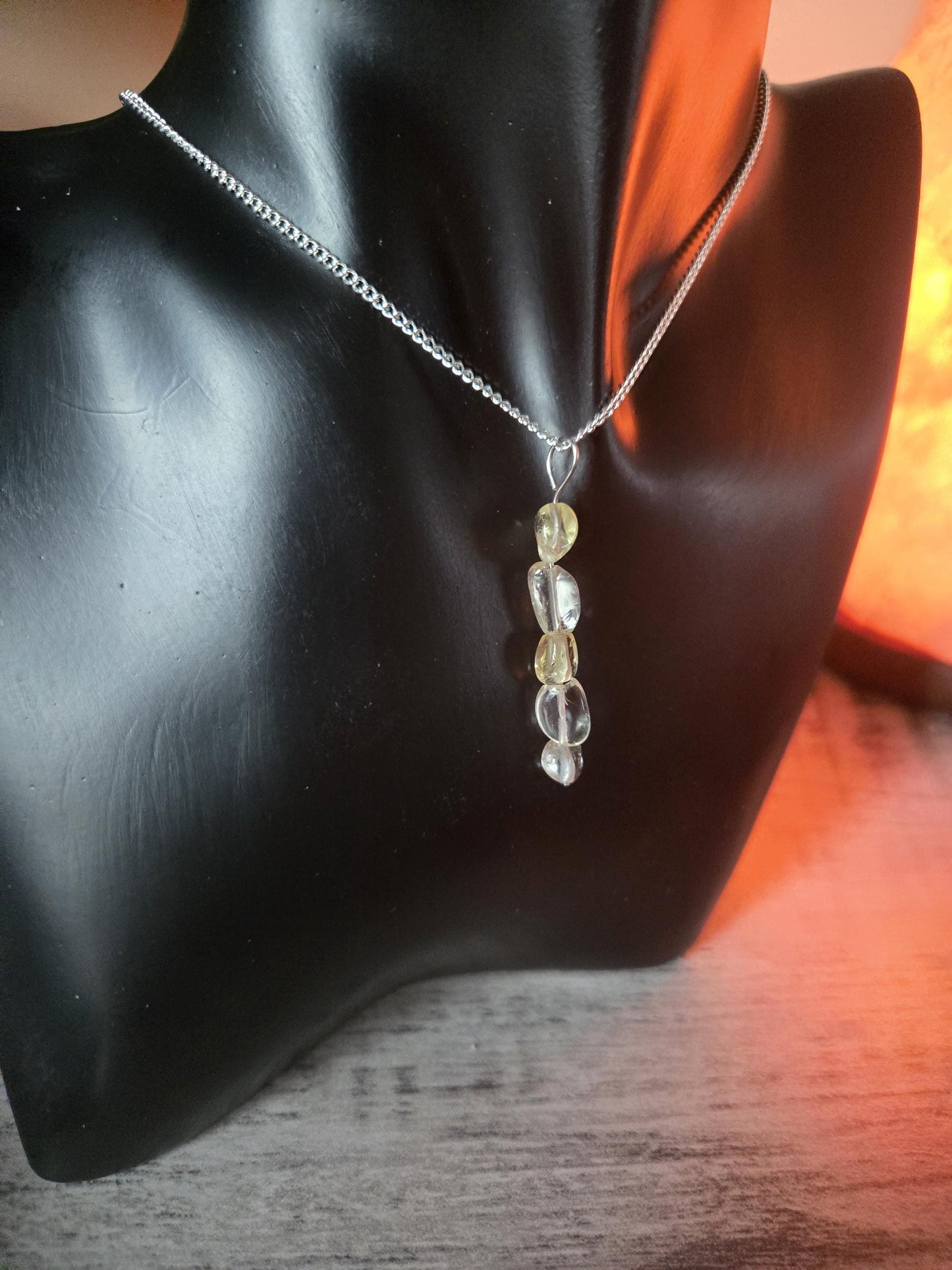 Handmade Citrine Crystal Pendant: Solar Plexus Chakra Healing