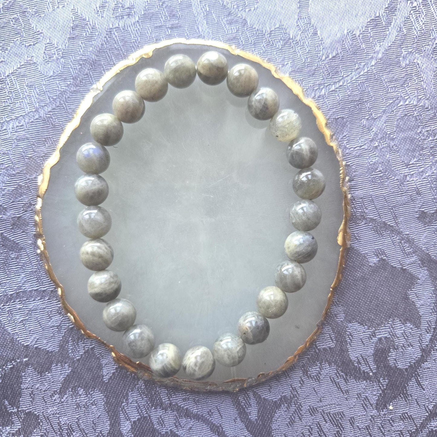 Labradorite Crystal Beaded Bracelet: Tree of Life Charm, Handmade Healing Jewelry