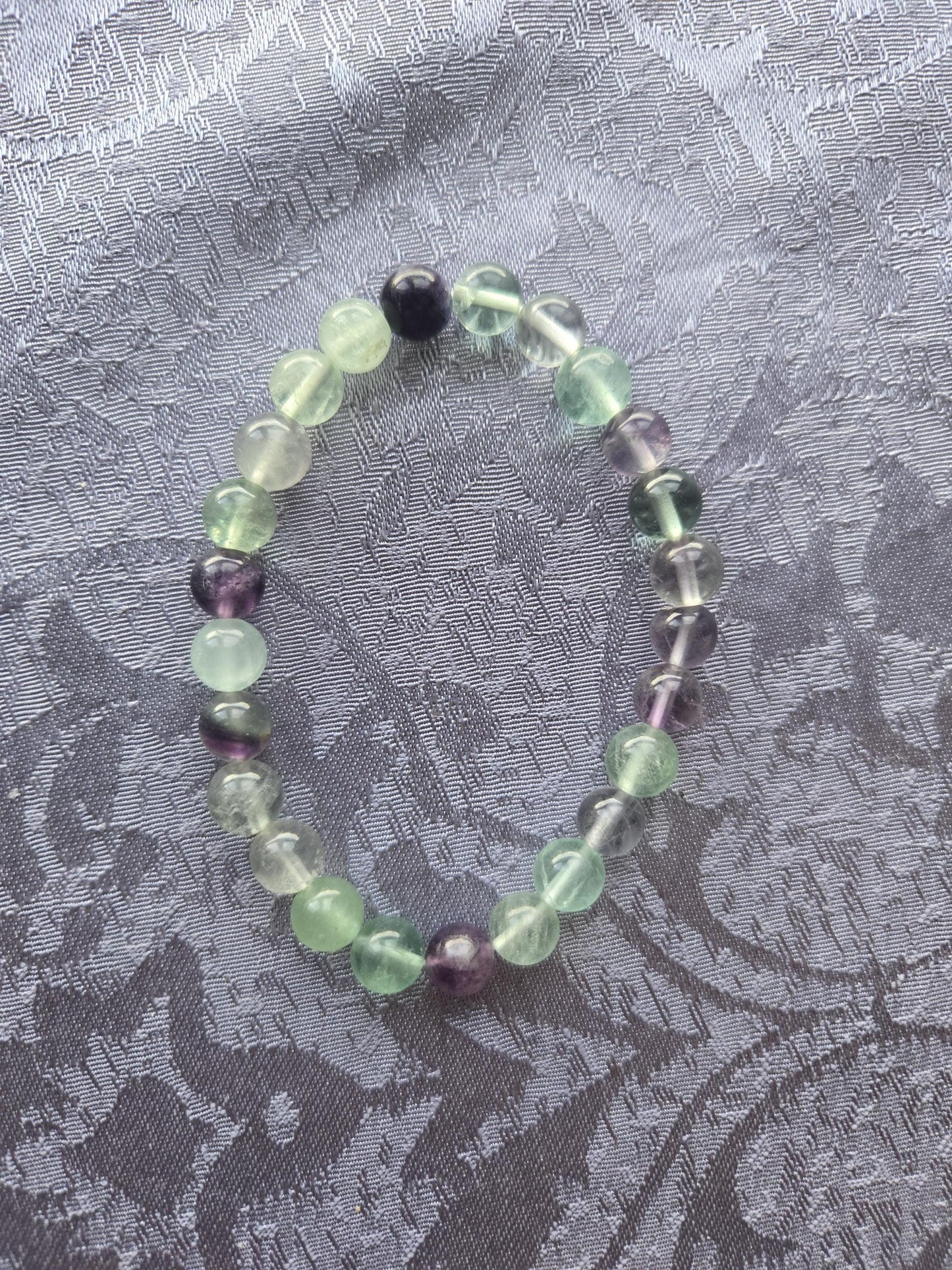 Fluorite Dizziness Crystal Healing Bracelet: Reiki Charged Gemstone Jewelry