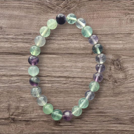 Fluorite Dizziness Crystal Healing Bracelet: Reiki Charged Gemstone Jewelry