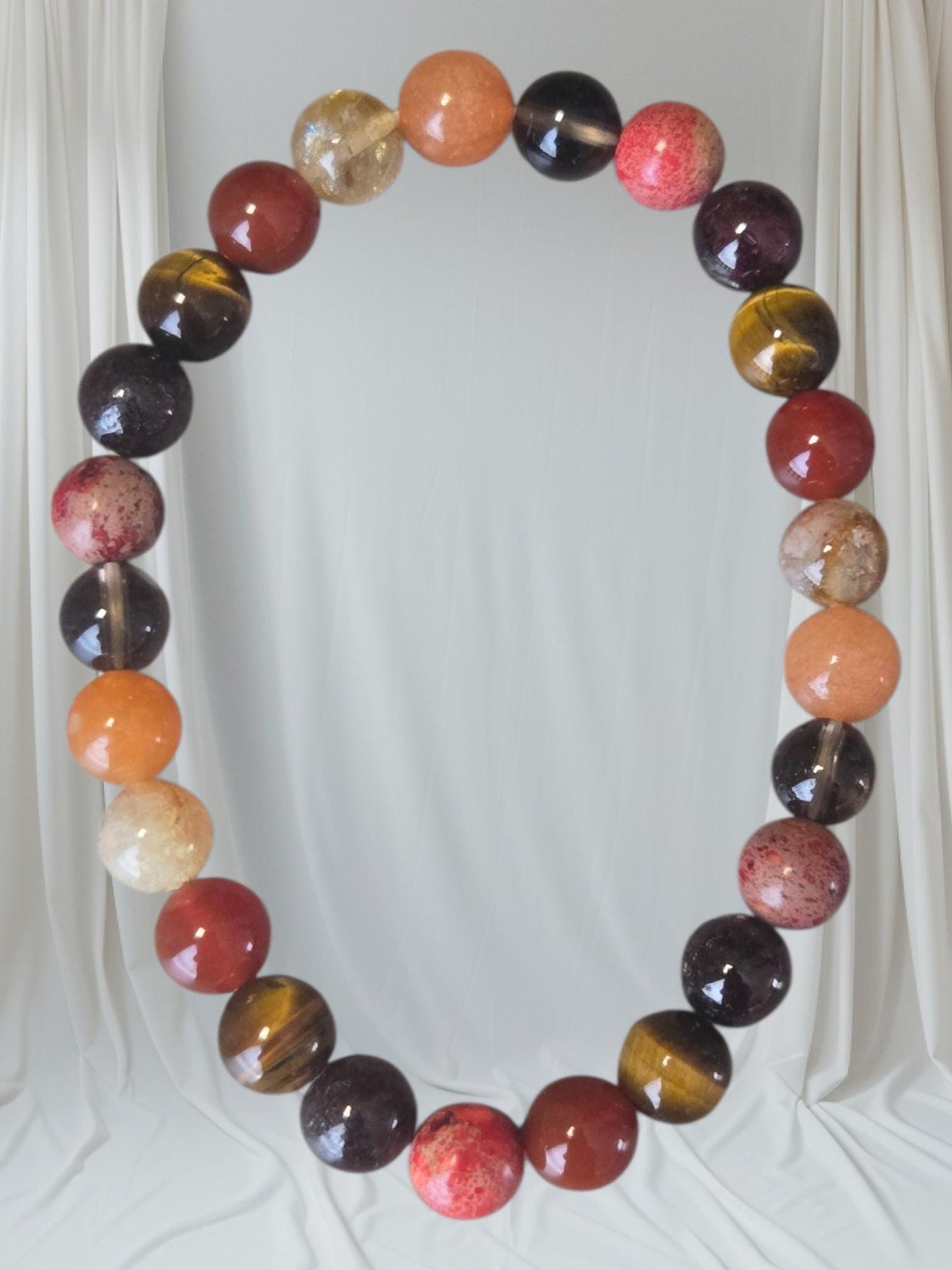 Tigers Eye, Jasper, Citrine, Sunstone & Carnelian Sacral & Solar Plexus Chakra Crystal Gemstone Beaded Bracelet