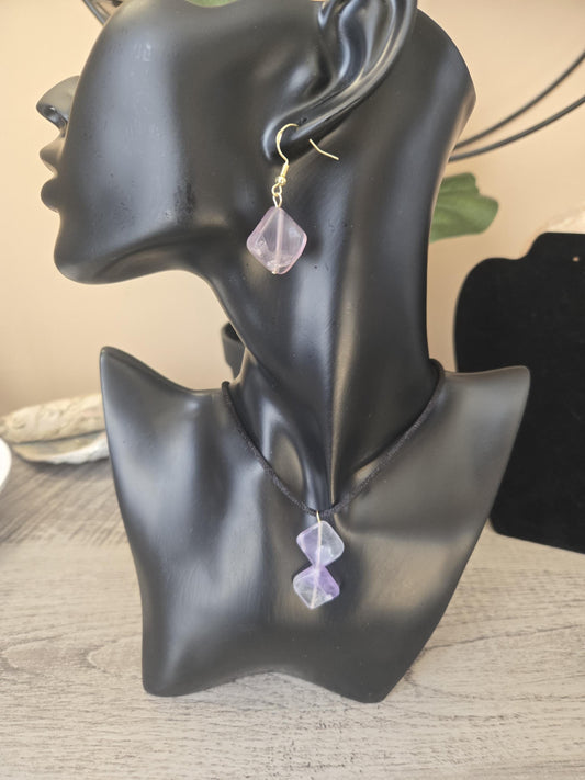 Fluorite Crystal Pendant: 925 Sterling Silver, Reiki Chakra Healing