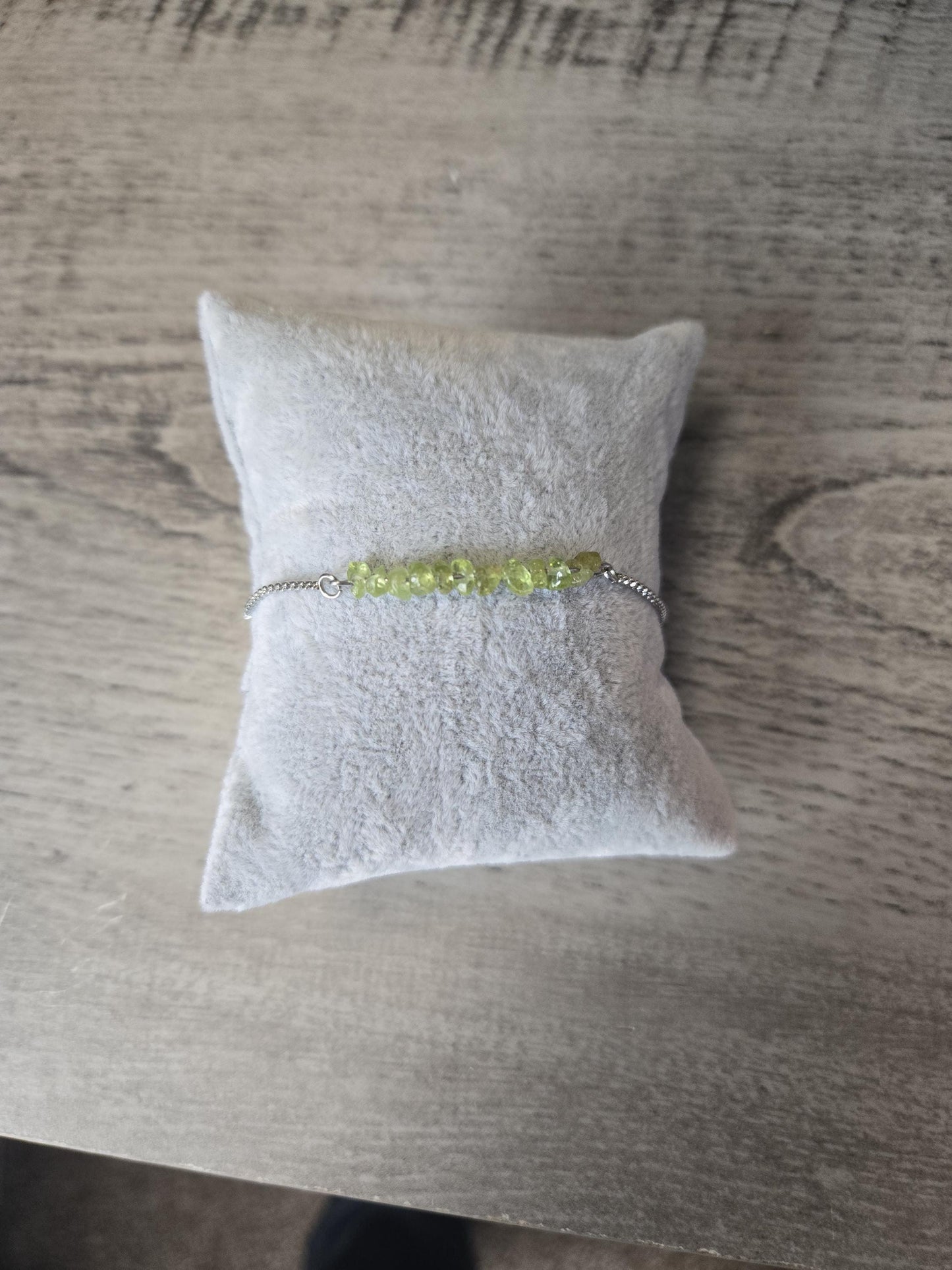 Peridot  Crystal Healing Gemstone Bracelet Stainless Steel