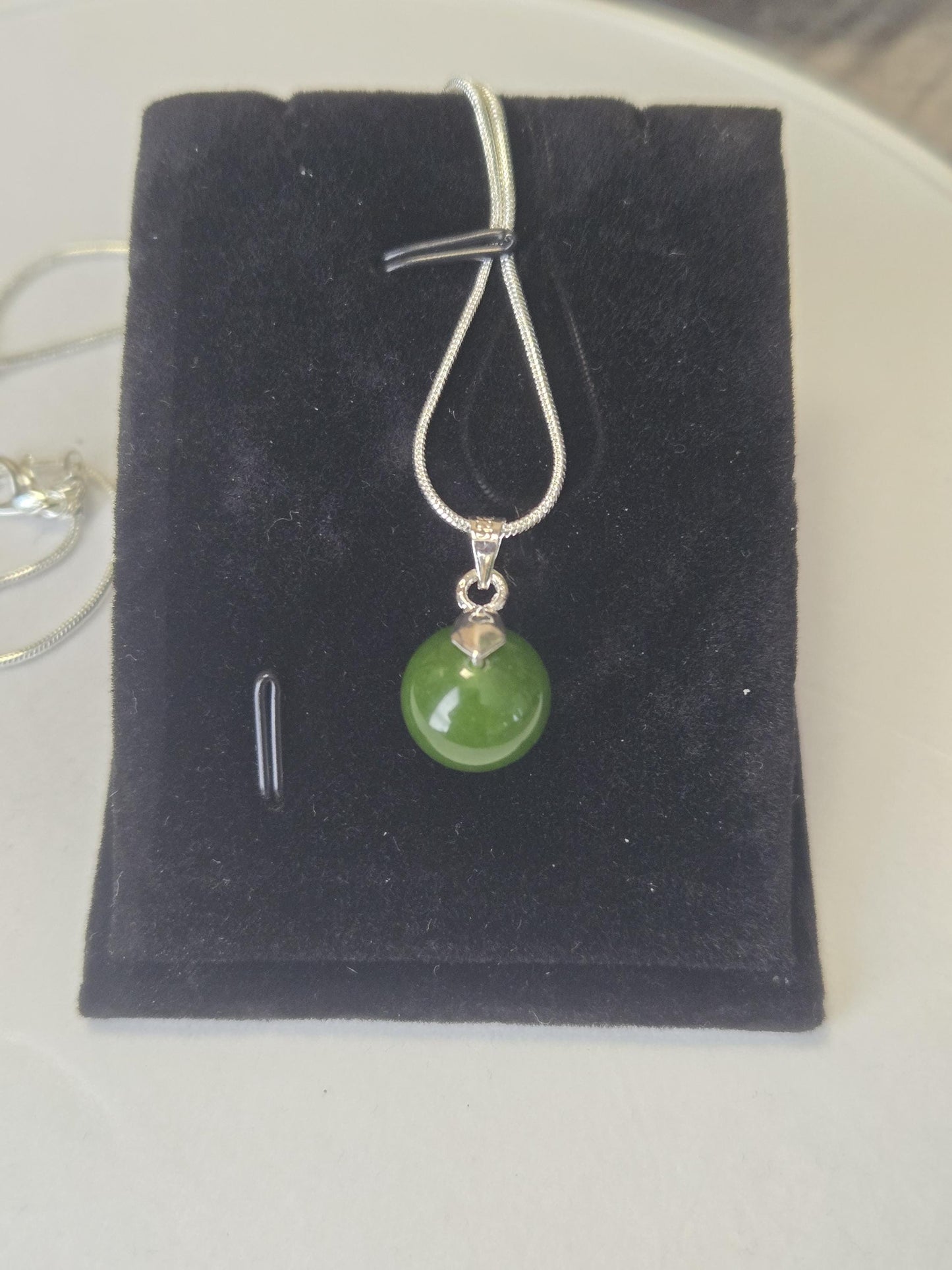 Jade for Cleansing, Detox, Anxiety and Calming Support Crystal Healing 12mm Gemstone  Beaded Pendant
