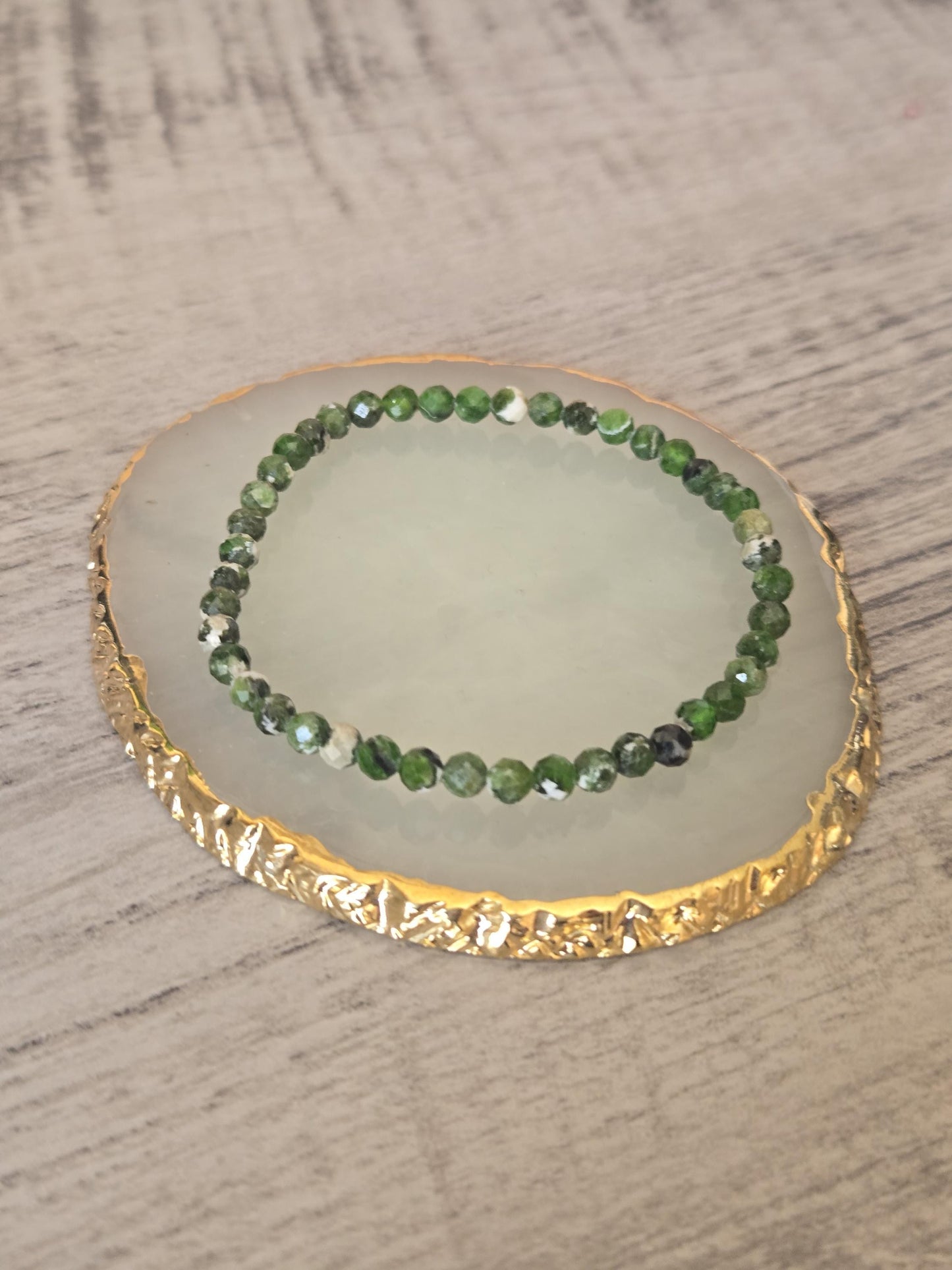 Faceted Diopside Crystal Gemstone Bracelet