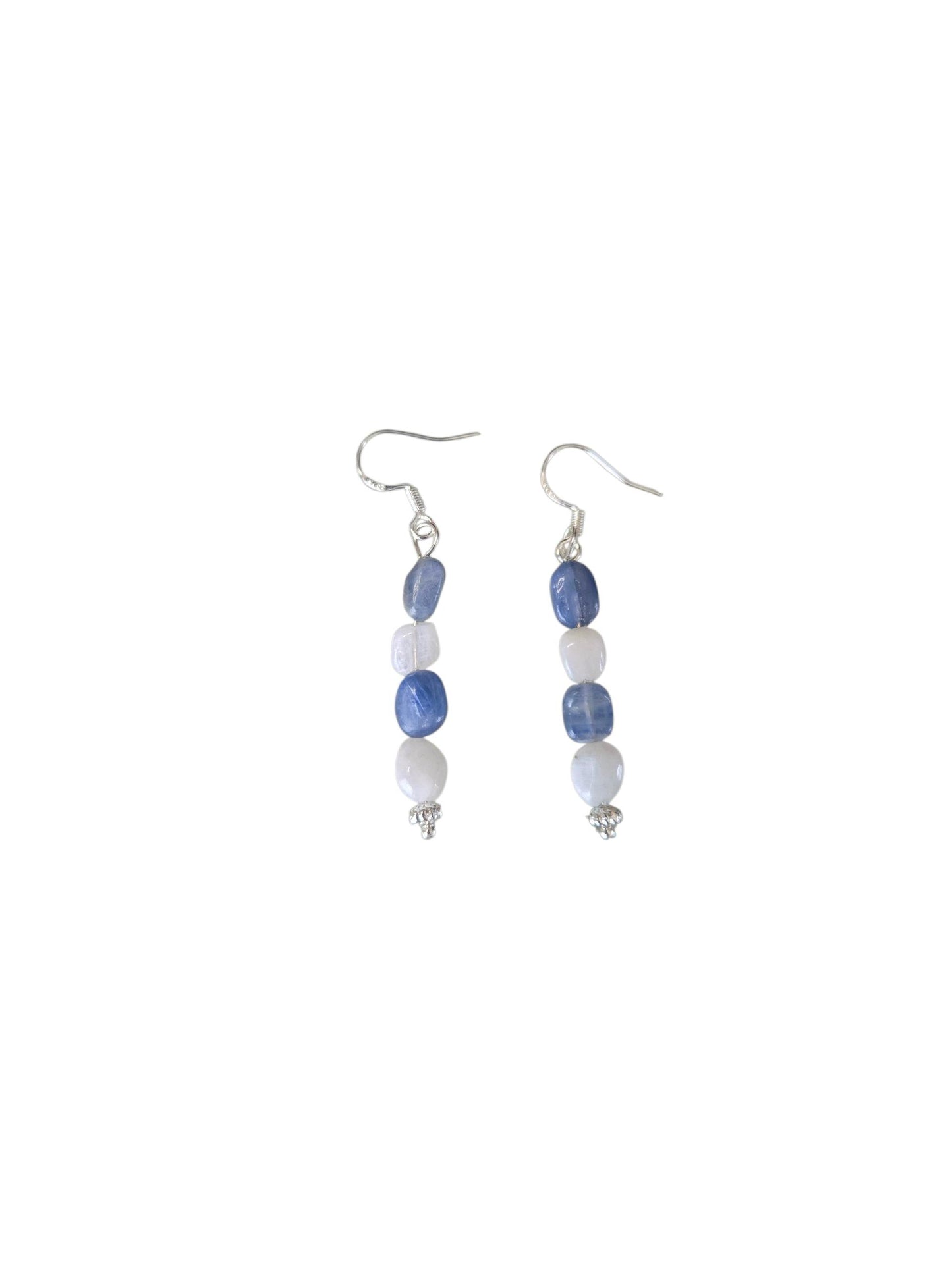 Kyanite Moonstone Crystal Healing Earrings: 925 Silver or Gold