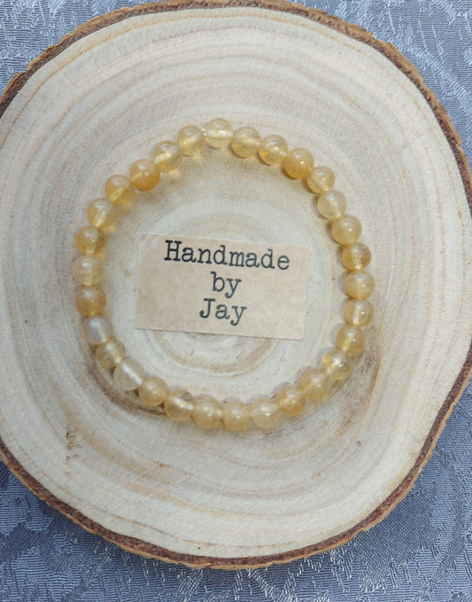 Handmade Citrine Crystal Bracelet: Abundance Solar Plexus Chakra Healing
