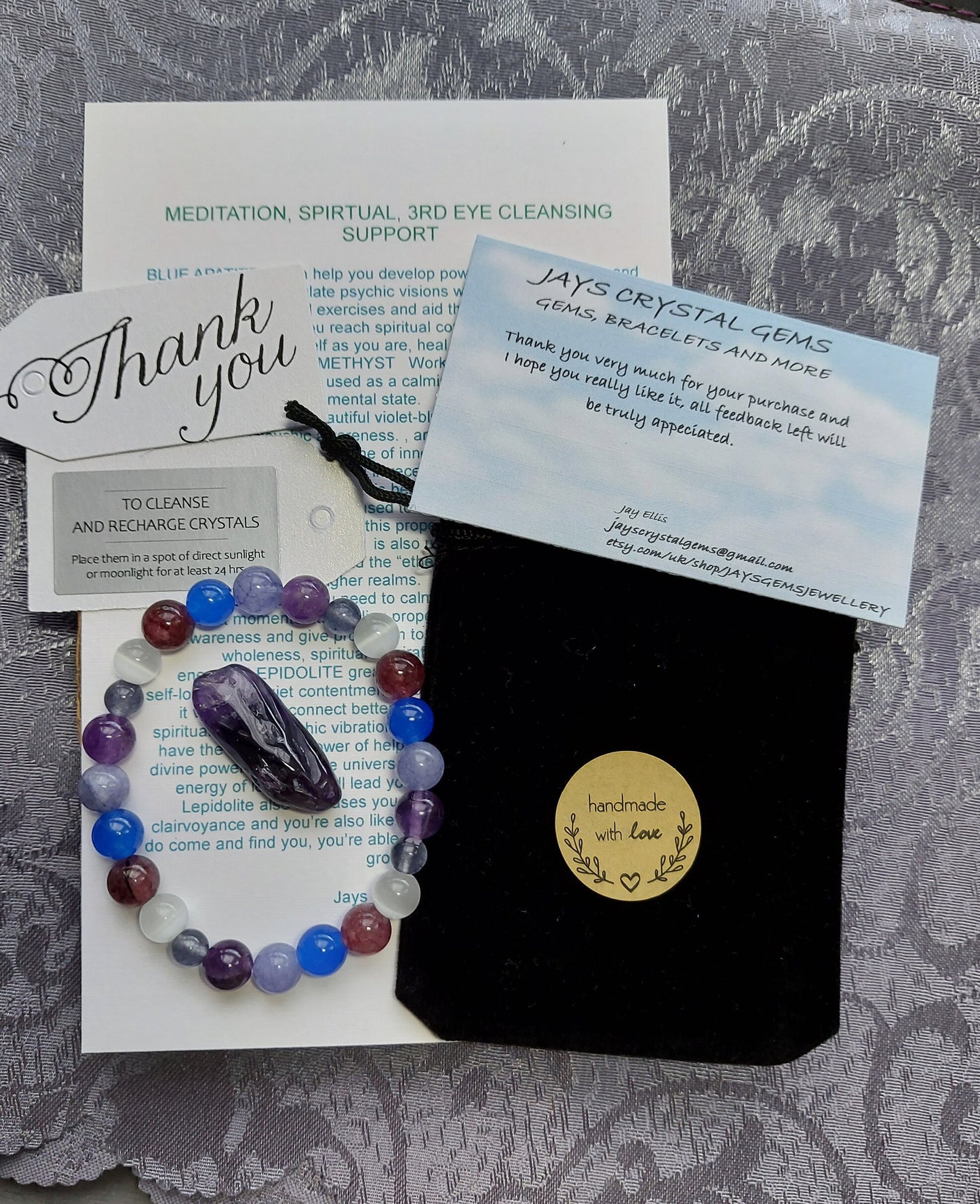 Meditation, Spirit Guides, Spiritual, Psychic, Yoga Crystal Beaded Bracelet Chakra