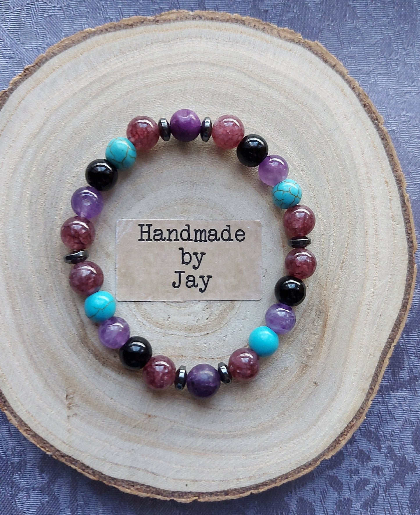 ADD/ADHD/Anxiety/OCD Support Crystal Gemstone Beaded Chakra Bracelet