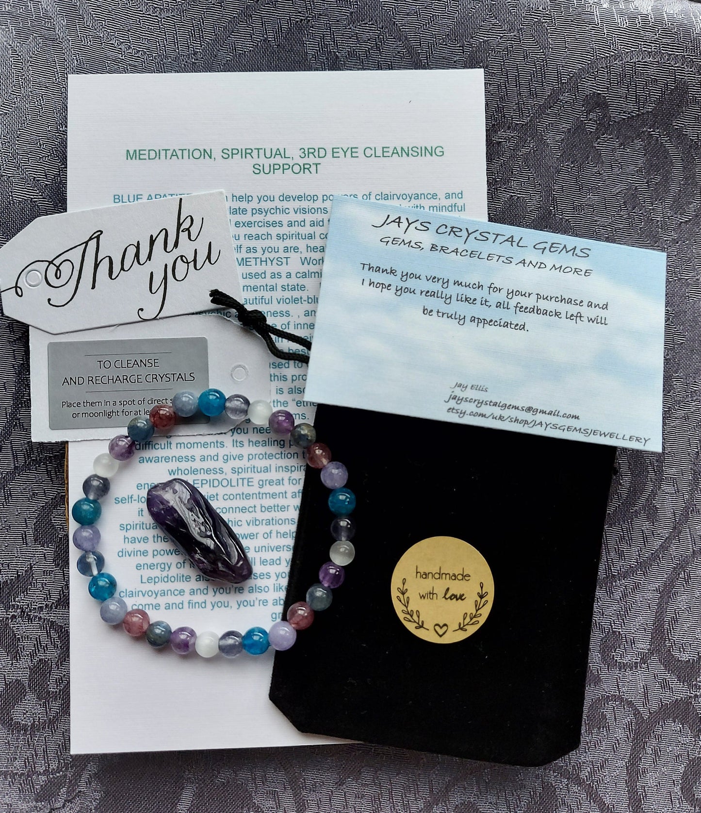 Meditation, Spirit Guides, Spiritual, Psychic, Yoga Crystal Beaded Bracelet Chakra