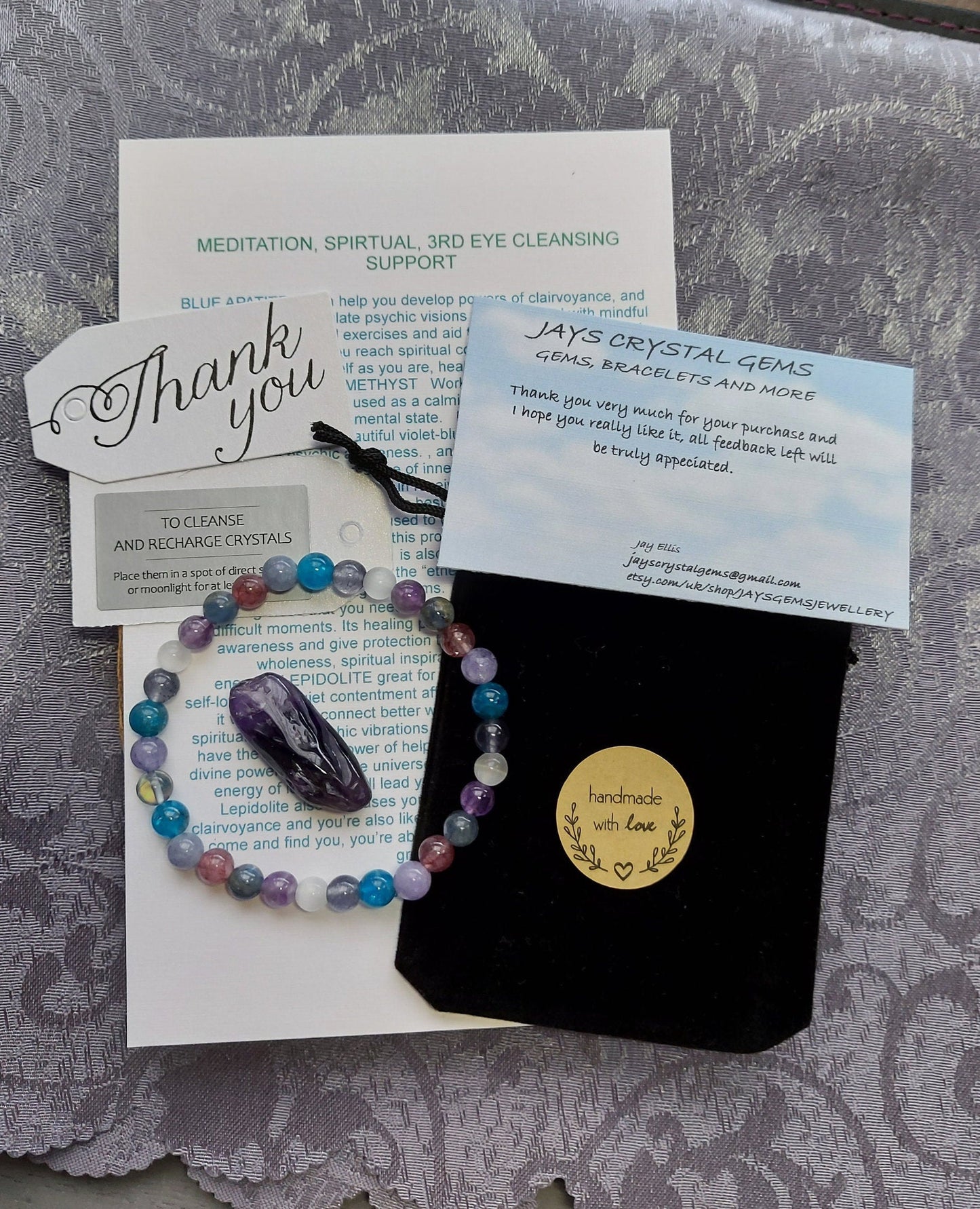 Meditation, Spirit Guides, Spiritual, Psychic, Yoga Crystal Beaded Bracelet Chakra