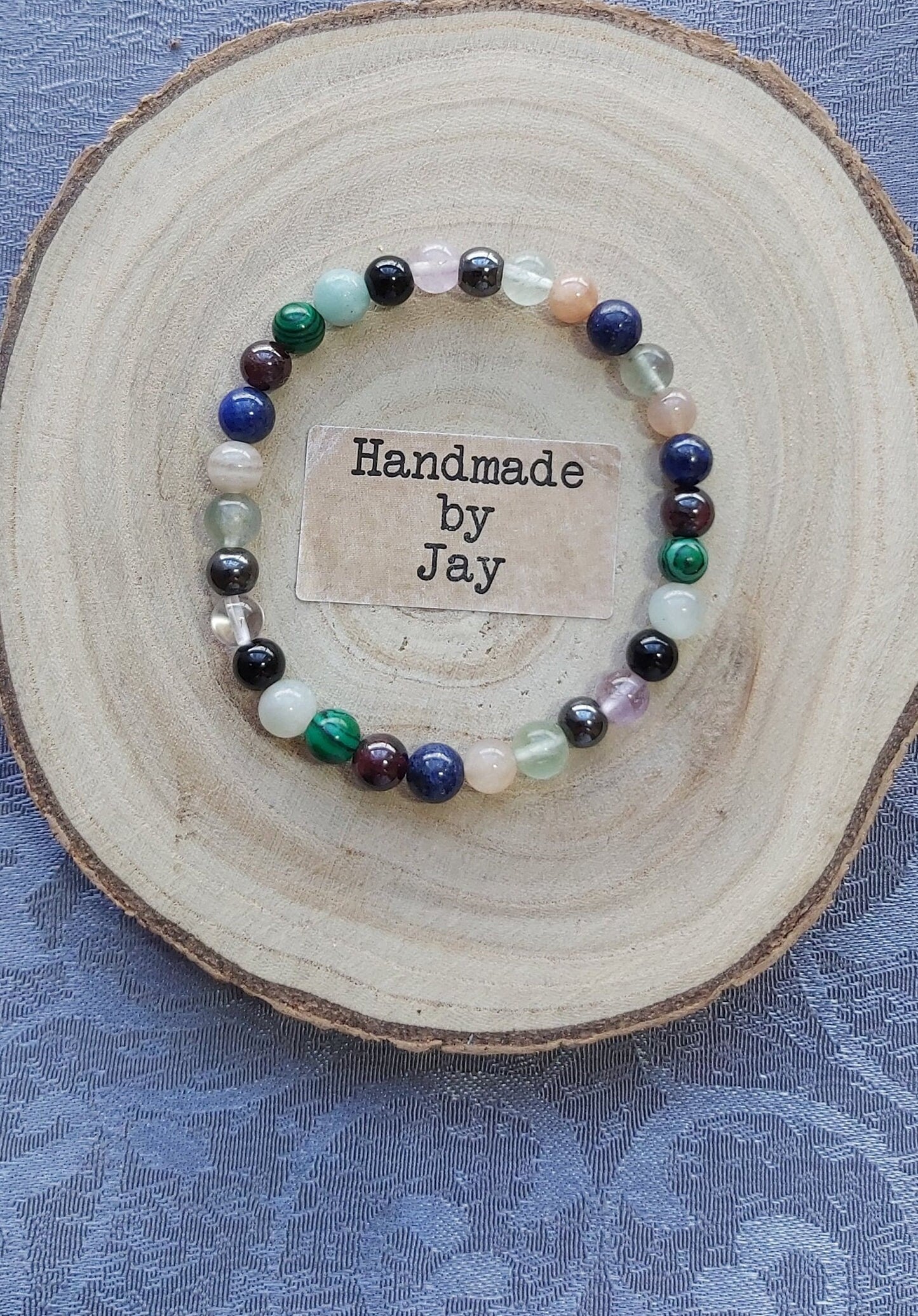 Crystal Gemstone Bracelet. Support Bracelet Crystal Stress Anxiety Bracelet.  Throat Chakra.