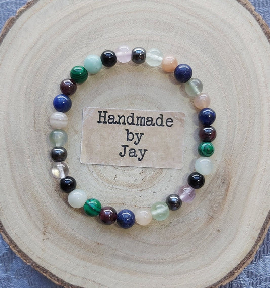 Crystal Gemstone Bracelet. Support Bracelet Crystal Stress Anxiety Bracelet.  Throat Chakra.