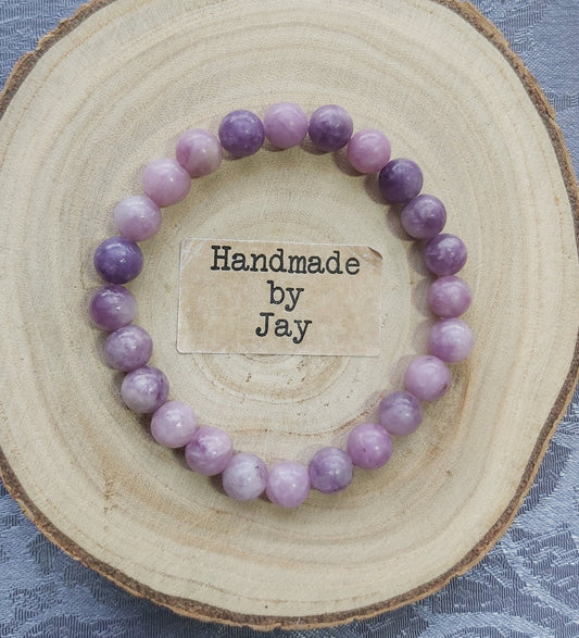 Lepidolite Crystal Bracelet: Calming Gemstone Beaded Jewelry