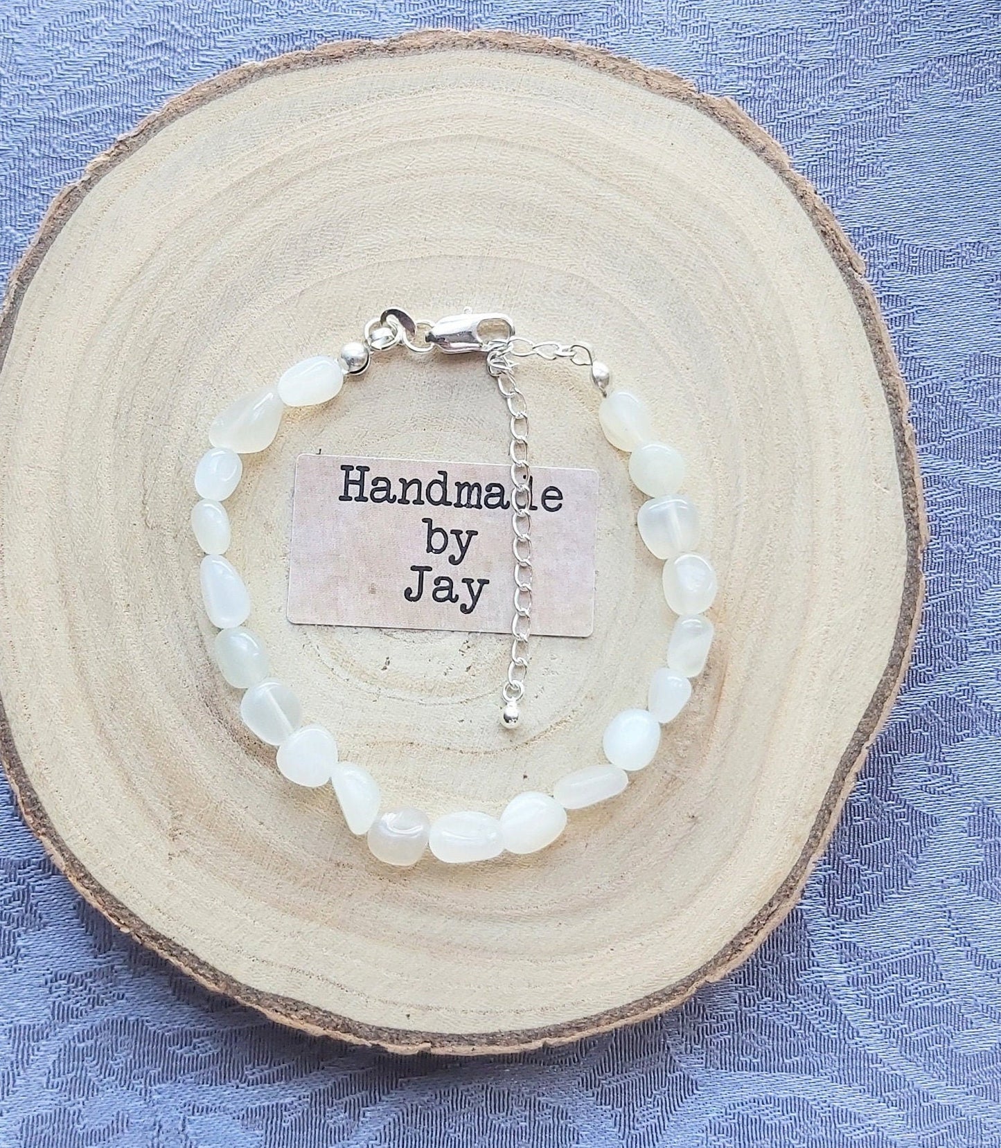 Moonstone Bracelet: 925 Sterling Silver Crystal