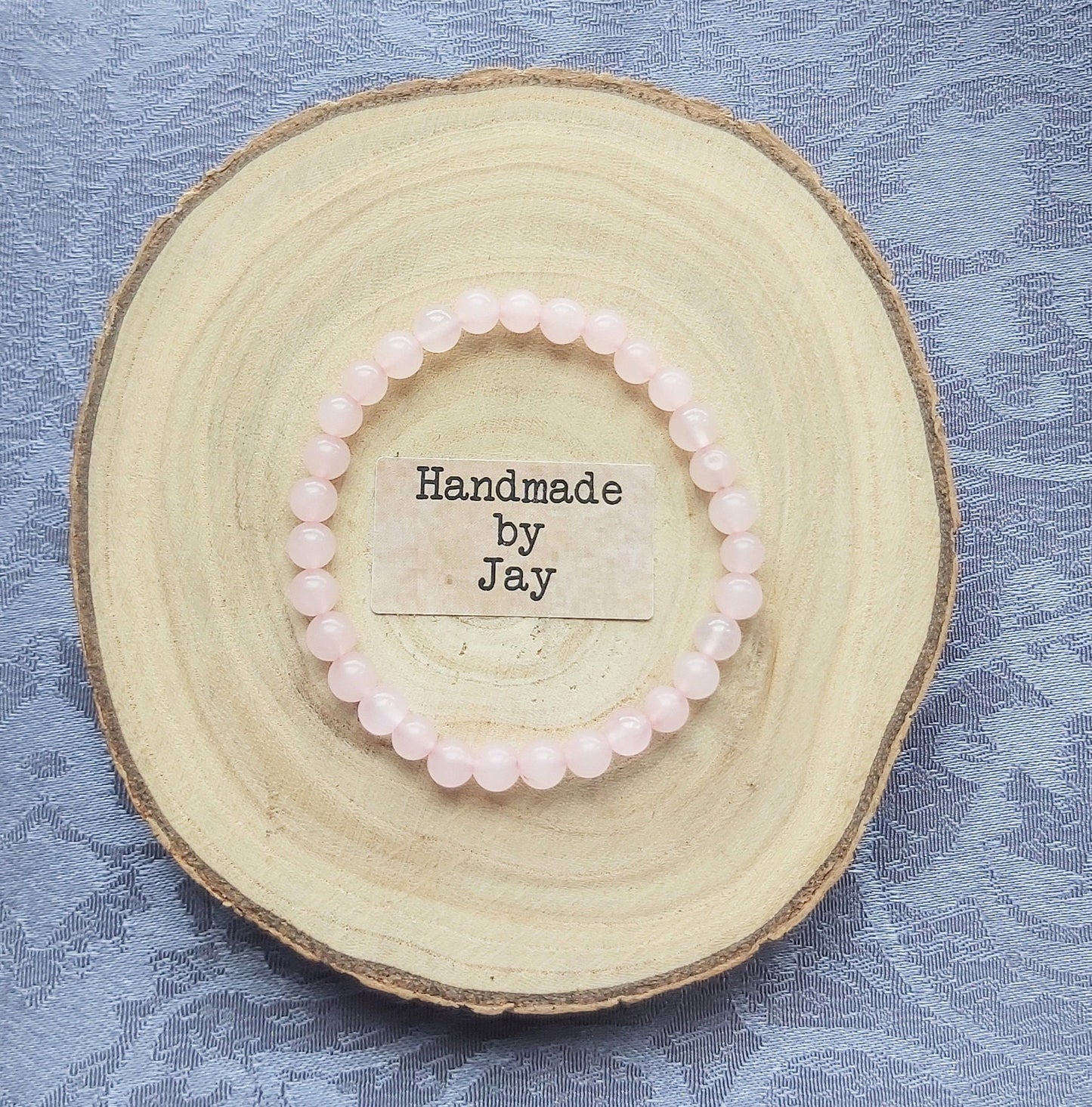 Child's Rose Quartz Crystal Beaded Bracelet: Calming Healing (Under 15cm)