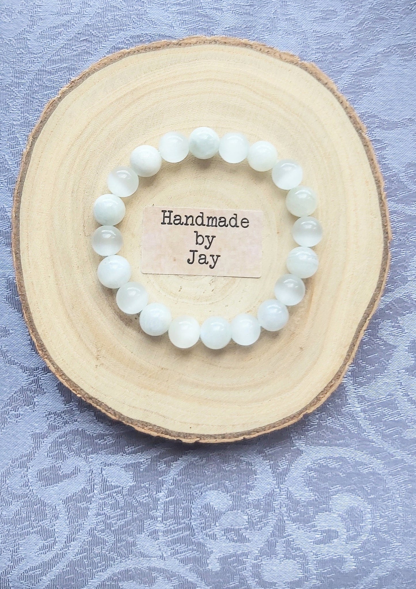 AAA Quality 10mm Moonstone and Selenite for Cleansing, Insomnia, Mental Clarity and Purifying Crystal Beaded Chakra Bracelet