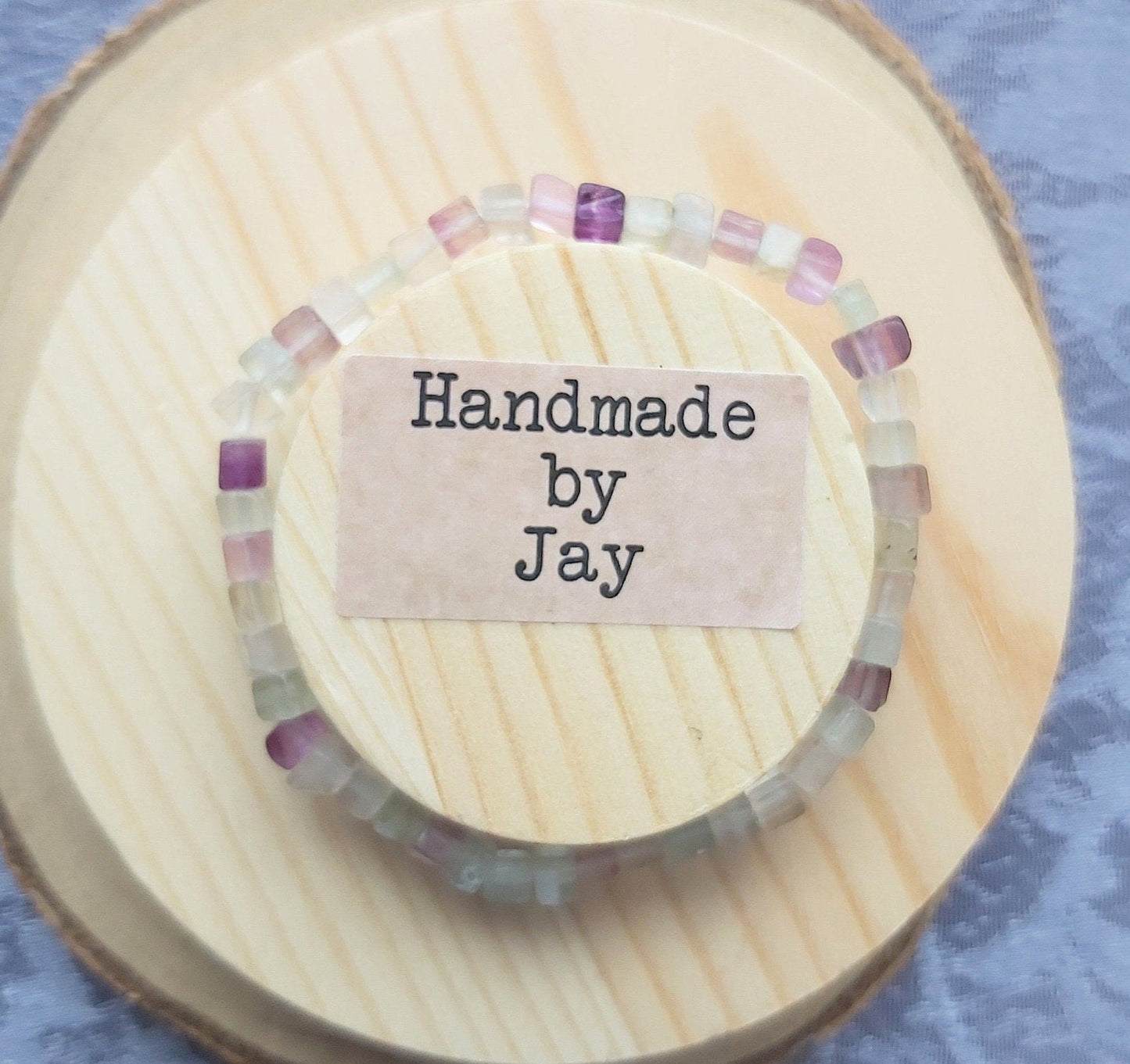 Handmade Fluorite Crystal Bracelet: Reiki Healing Gemstone