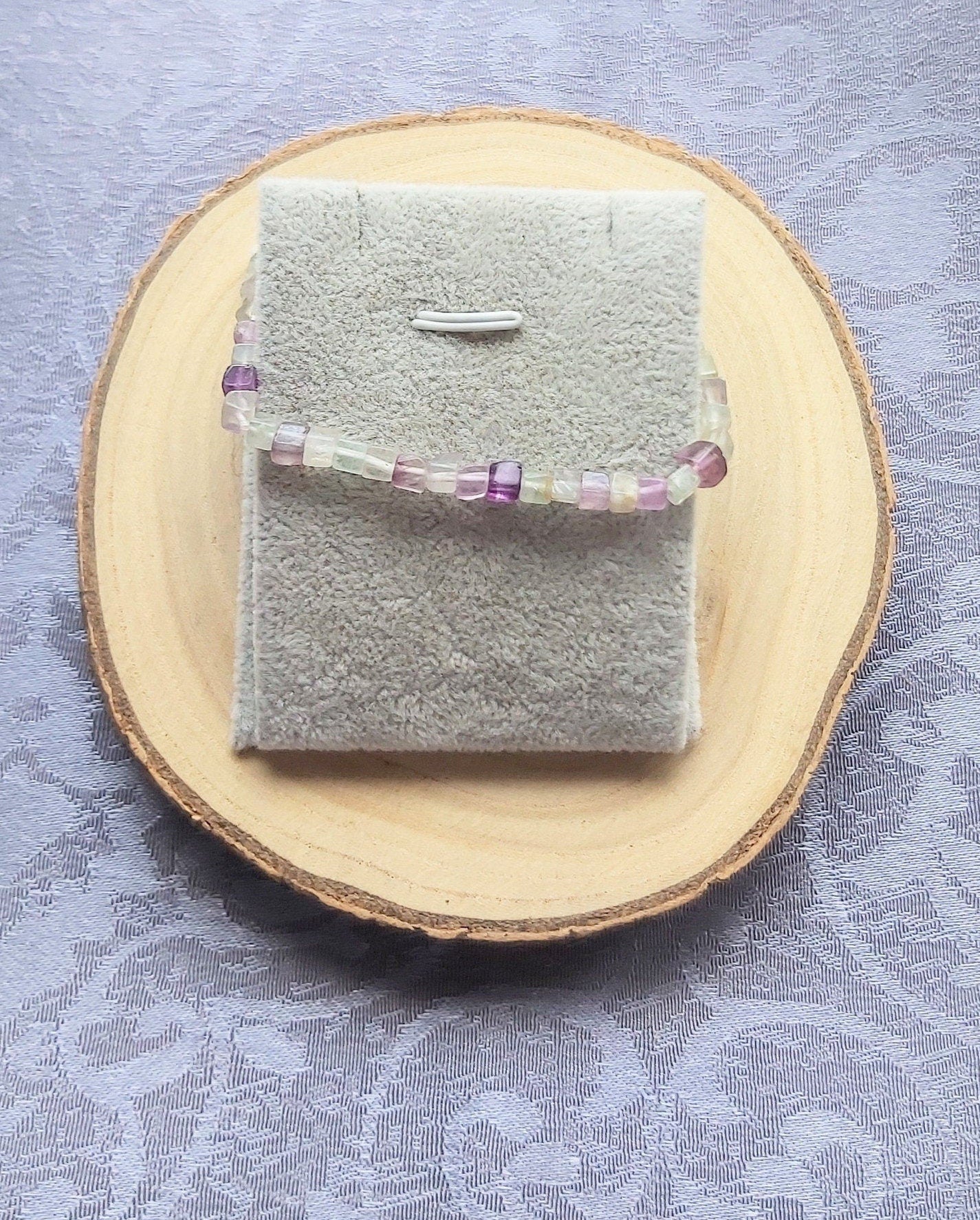 Handmade Fluorite Crystal Bracelet: Reiki Healing Gemstone