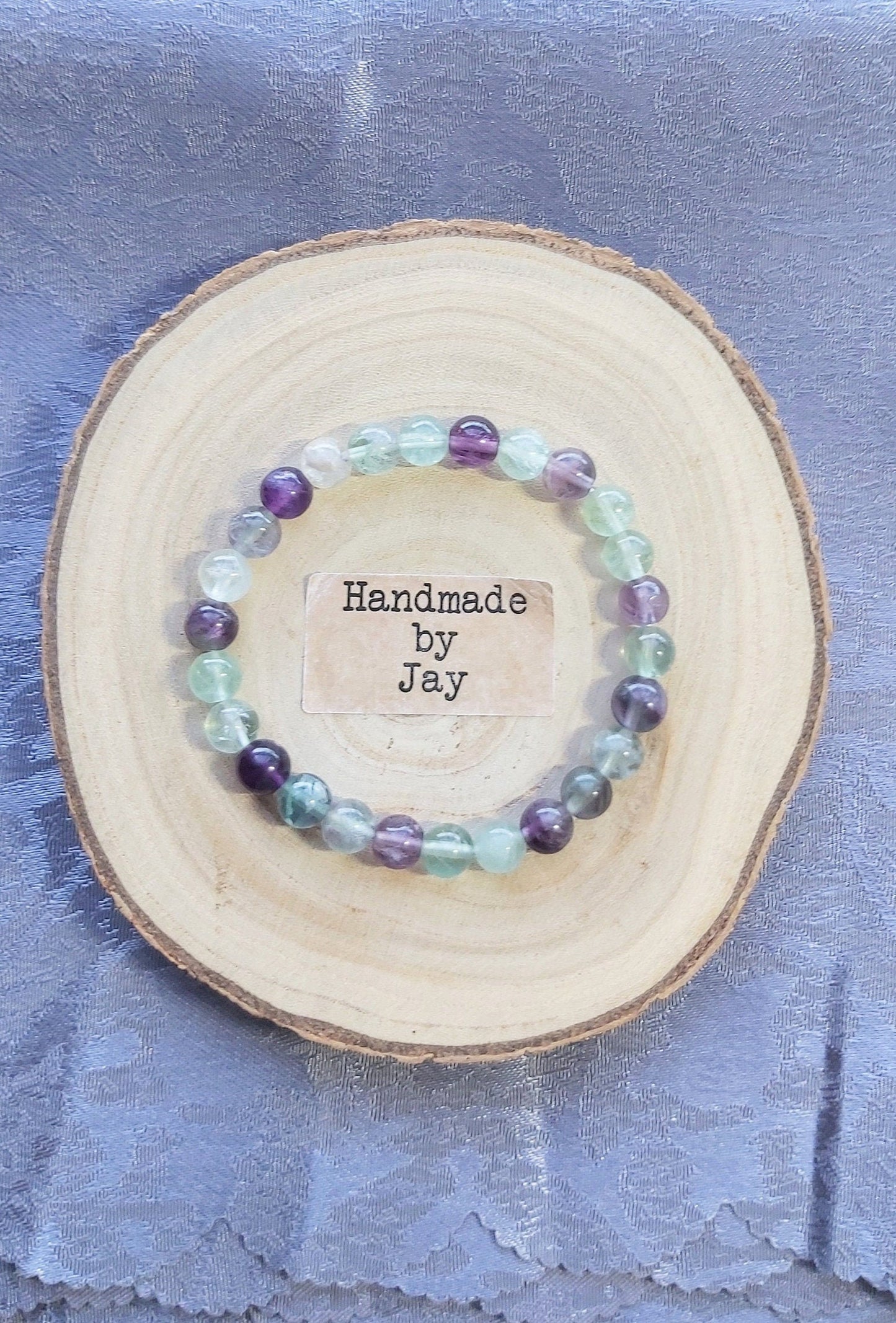Fluorite Dizziness Crystal Healing Bracelet: Reiki Charged Gemstone Jewelry