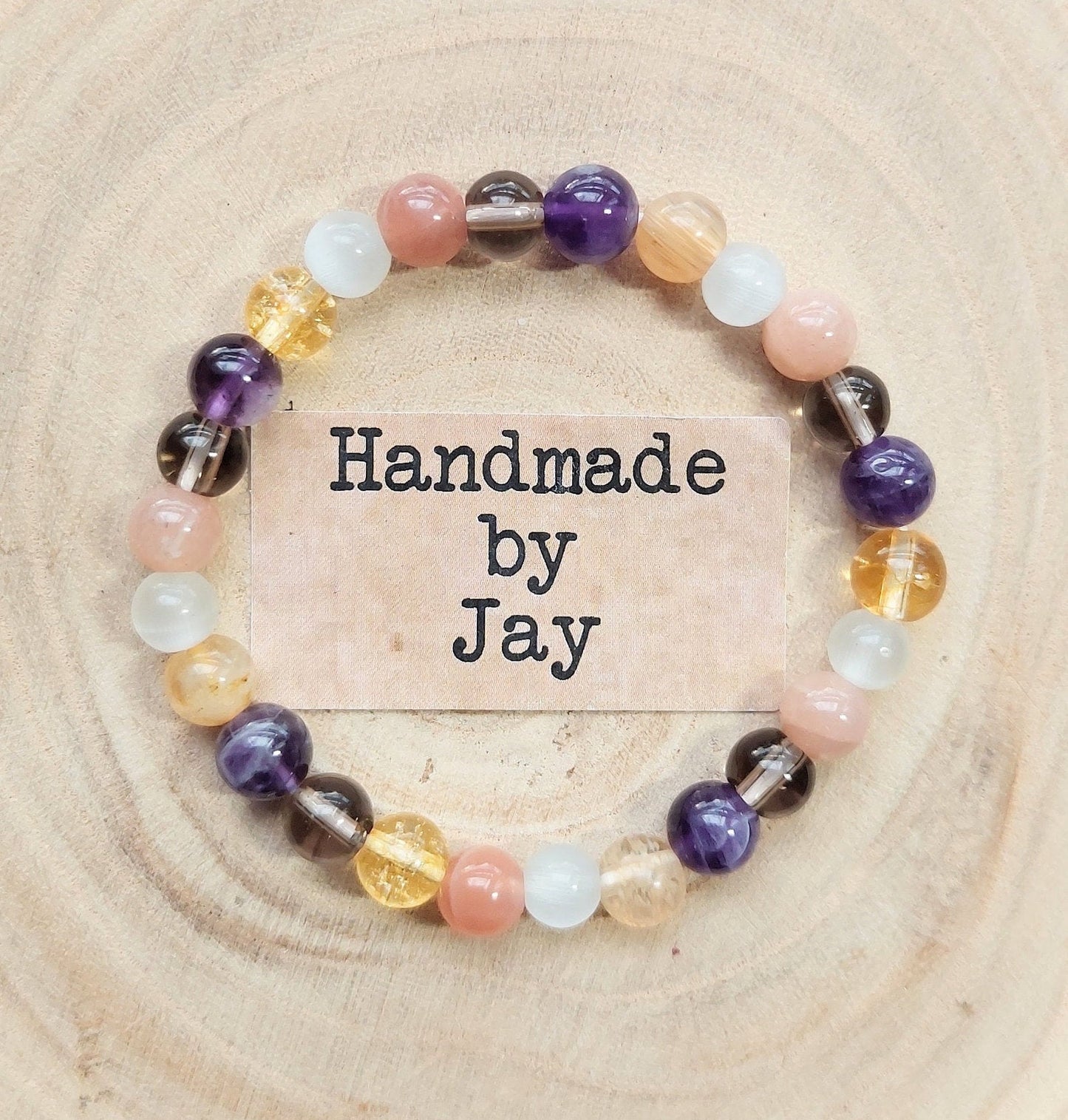 6mm Recovery, Strength and Recuperation Support Crystal Gemstone Beaded  Bracelet