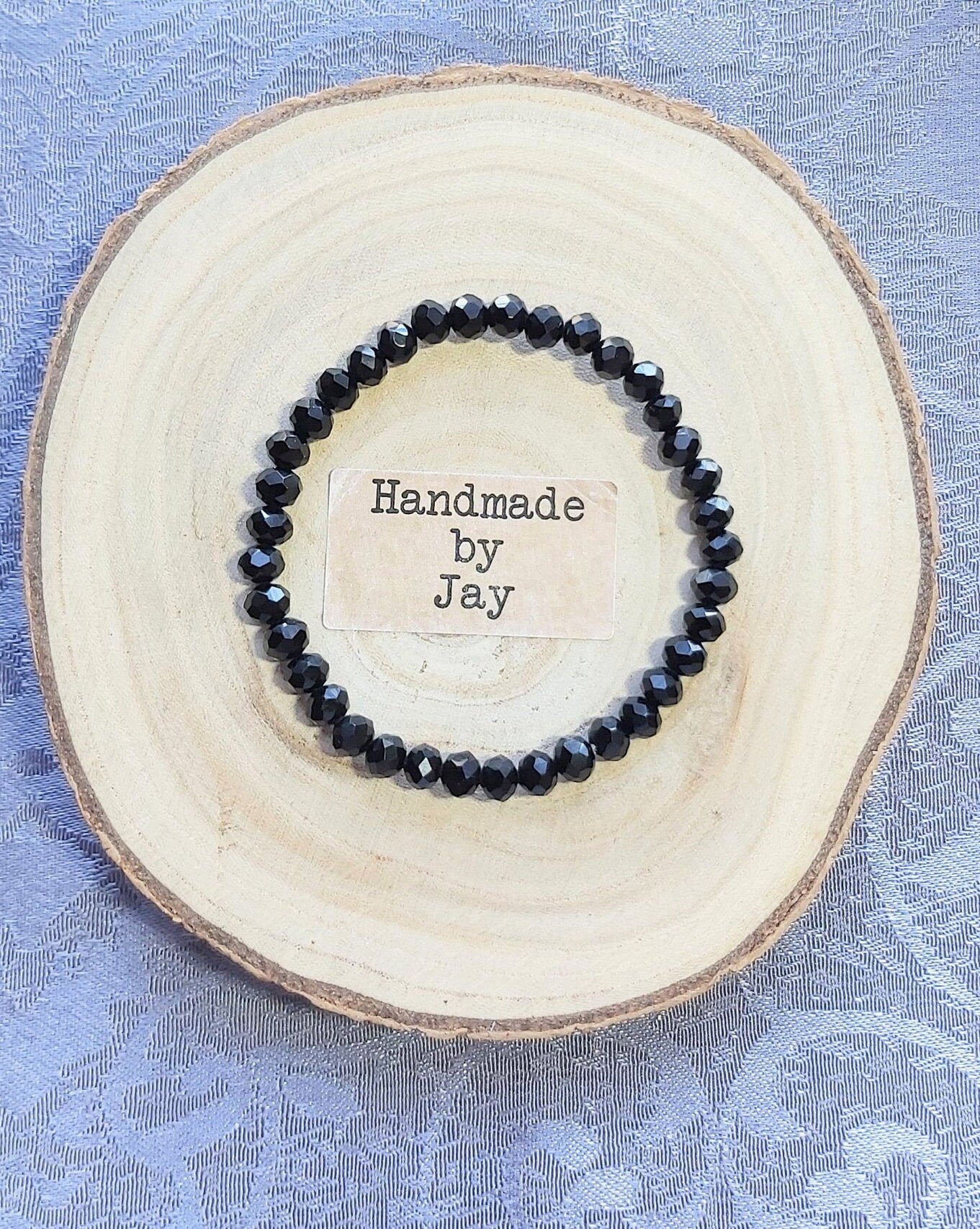 Handmade Faceted Black Tourmaline Crystal Bracelet