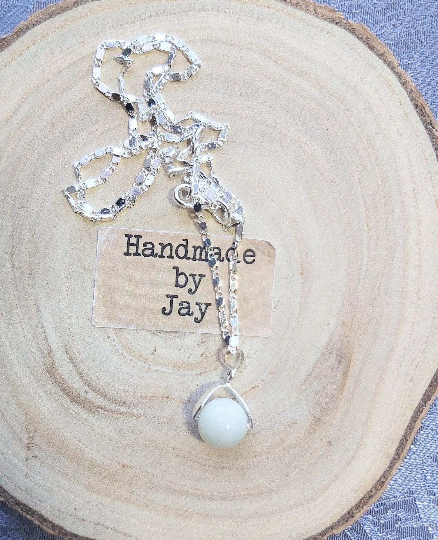 AAA Natural Moonstone Crystal Gemstone 925 Stirling Silver Pendant Crown and Heart Chakras