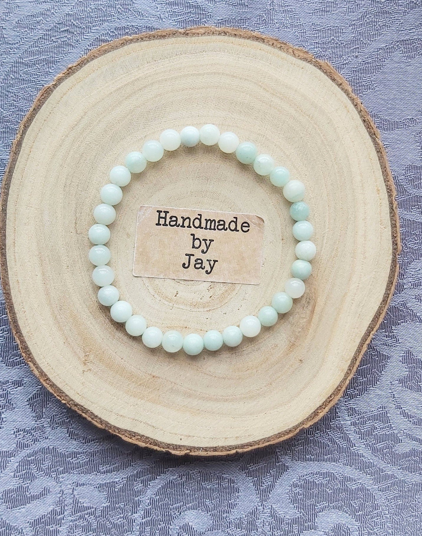 6mm Rare Pure Green Amazonite Crystal Gemstone Beaded  Bracelet