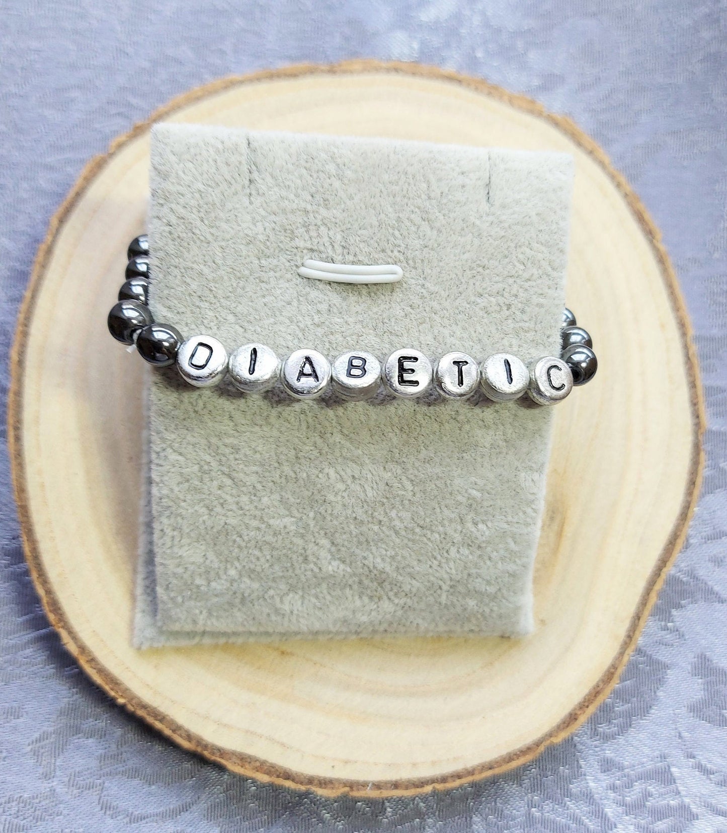 6mm Natural Hematite Medical Diabetic Root Chakra Protection Bracelet