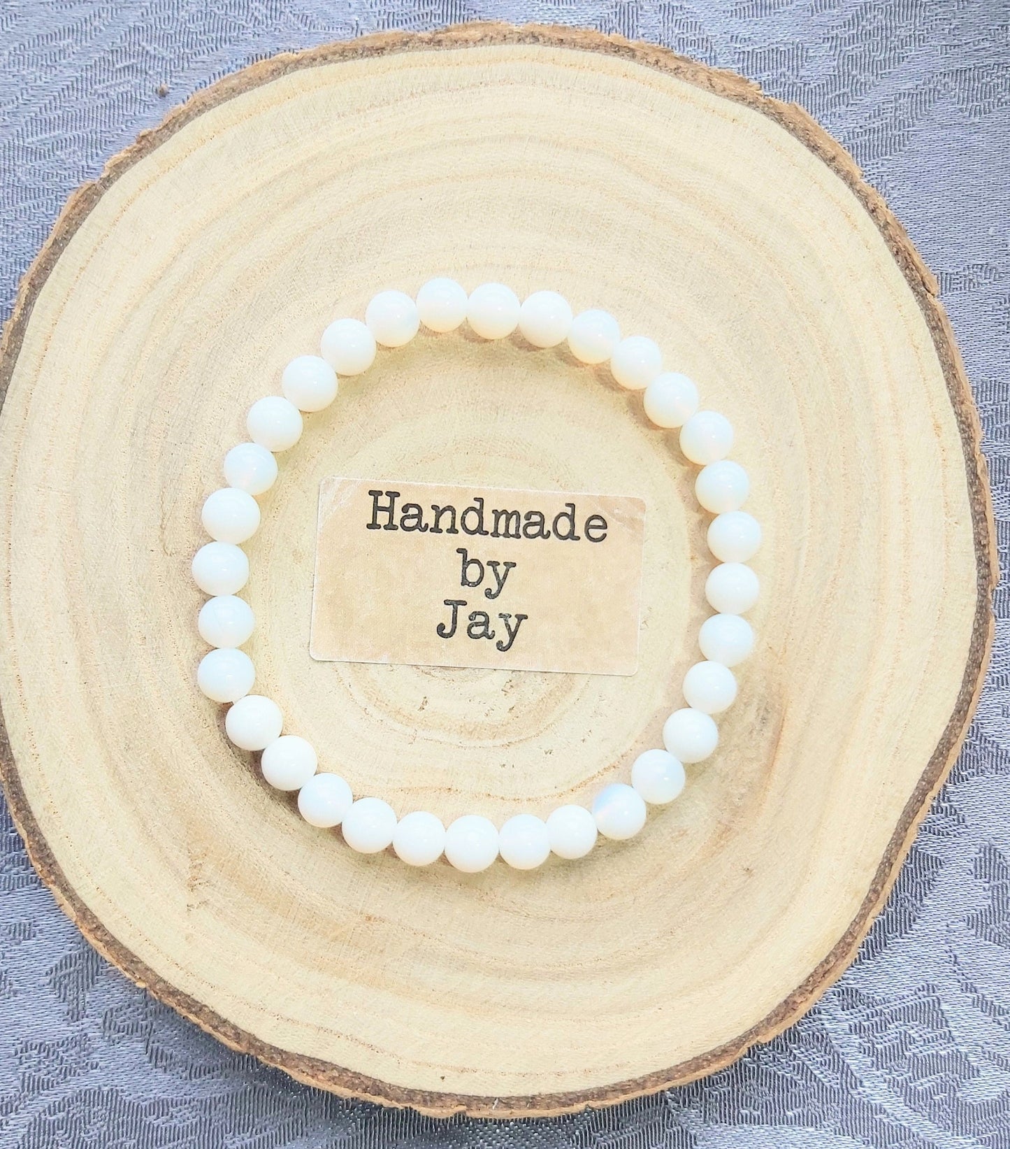 Moonstone Beaded Bracelet: 6mm Crystal Gemstone